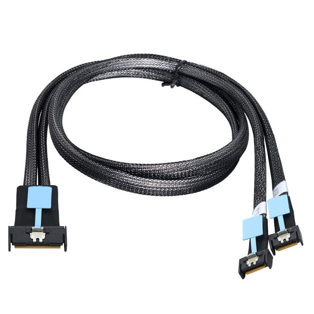 PCIE5.0 MCIO STR PCI-E 8i 74Pin Male to Dual MCIO 38Pin Male Extender Cable 50cm