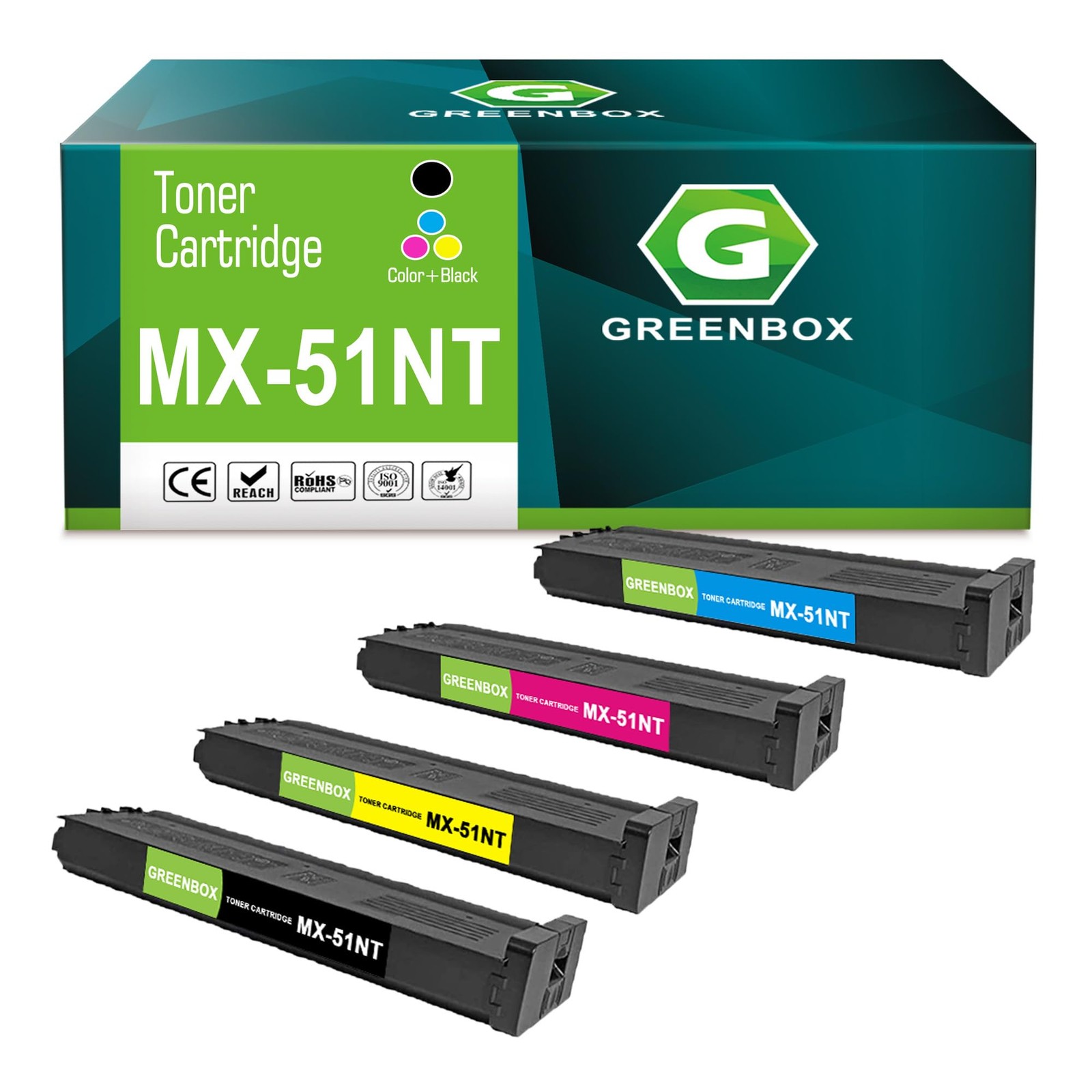 MX51NT MX-51NT Toner Cartridge for MX 4110N 1 Black 1 Cyan 1 Yellow 1 Magenta