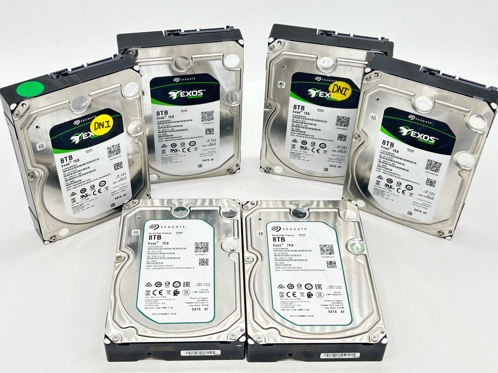 Lot of 6 Seagate Exos 7E8 8TB 3.5-inch 7200RPM Enterprise Hard Drives HDD Used