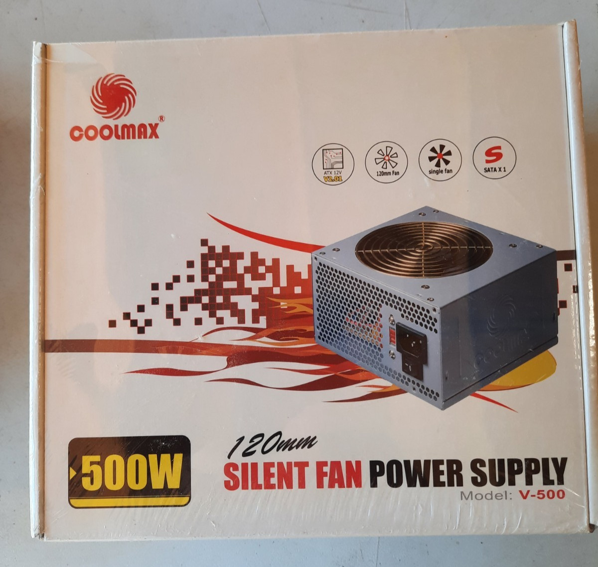 NEW SEALED Coolmax V-500 500W 120mm Silent Fan Power Supply  Computer Parts