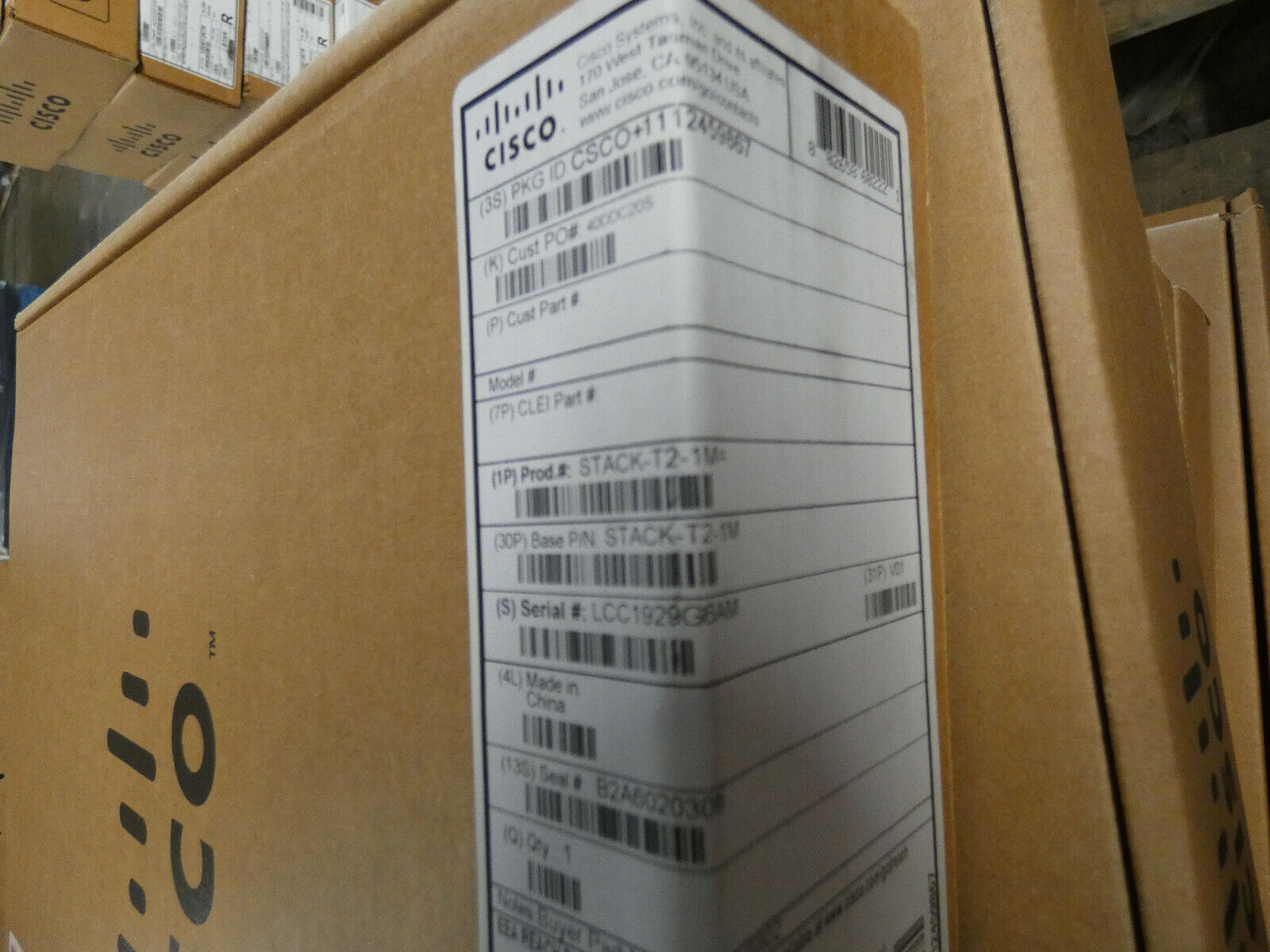 New Cisco Stack-T2-1M Stacking Cable