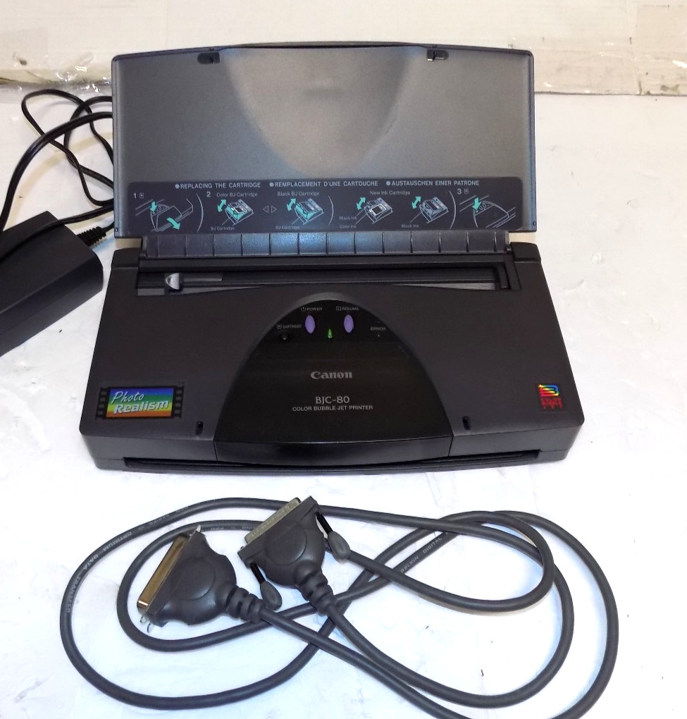 Canon K10156 BJC-80 Color Bubble InkJet Mobile Portable Printer Parallel Connect