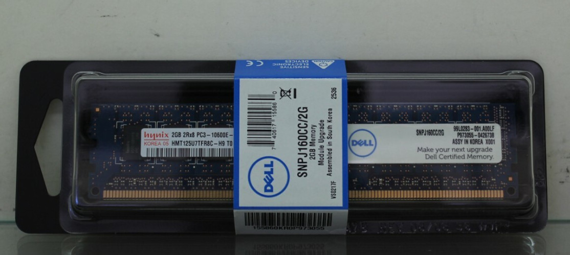 HMT125U7TFR8C-H9 Hynix Dell SNPJ160CC/2G 1GB 2Rx8 PC3-10600E-9-10-E0 RAM