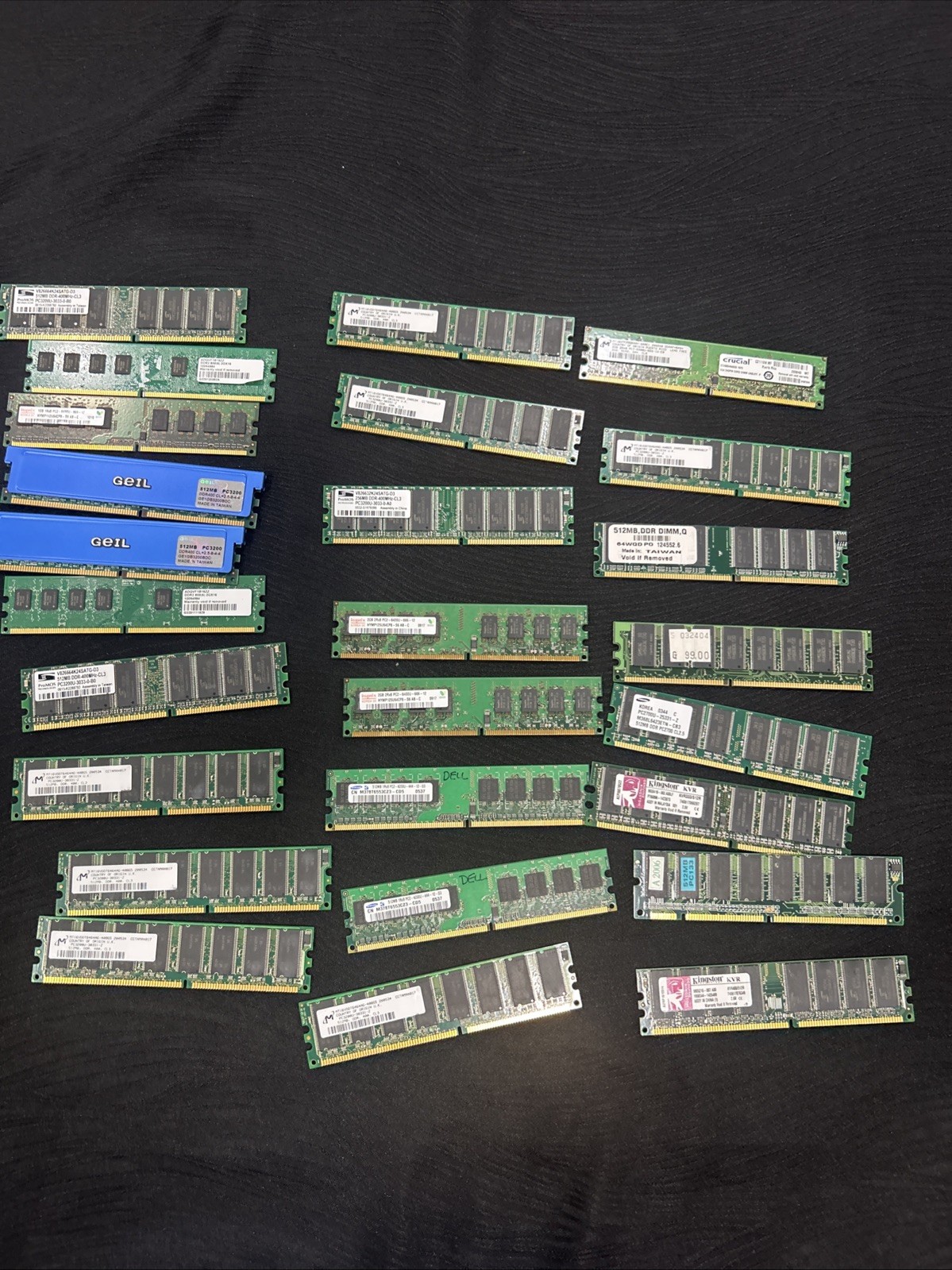 Lot Of 26 DDR1 DDR2 512mb, 1gb, 2gb Ram Vintage Mixed For Parts