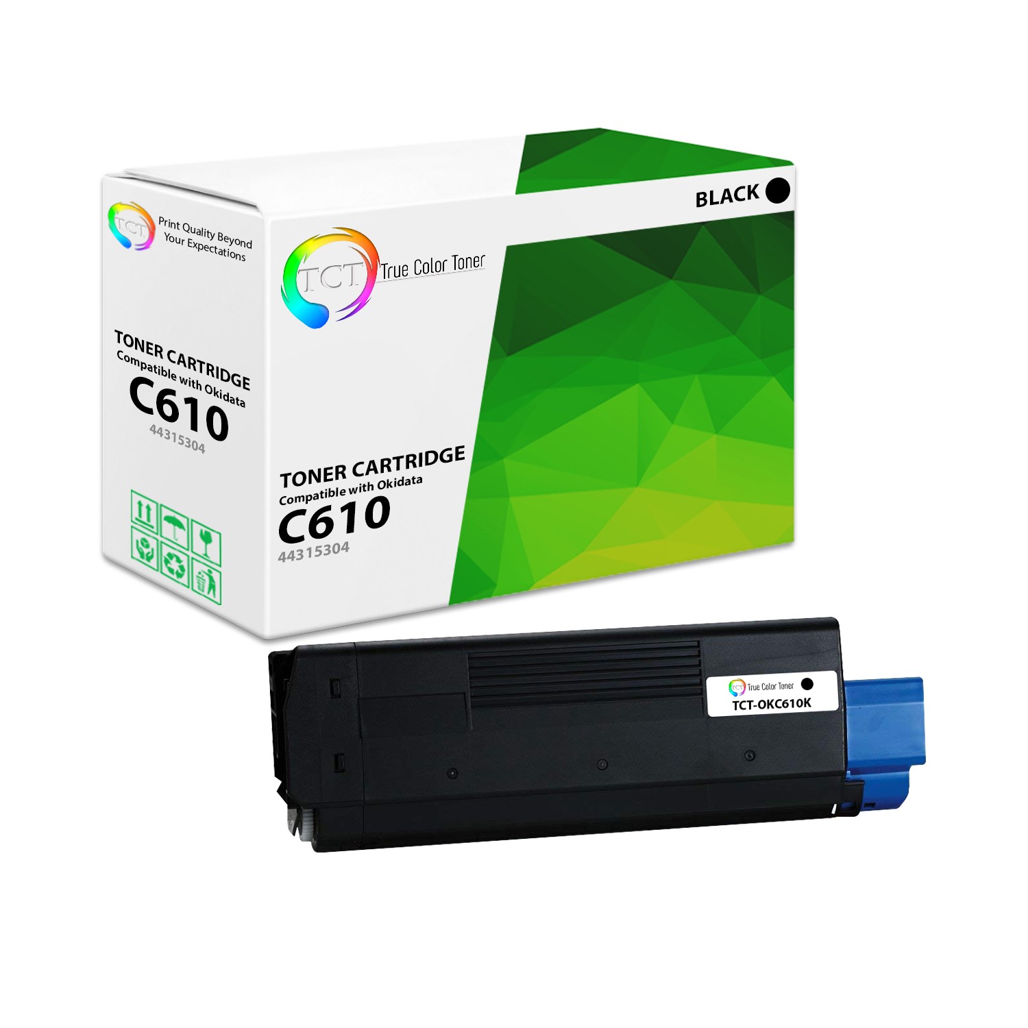 TCT Oki 44315304 Black Toner Cartridge For Okidata C610 C610n printer series