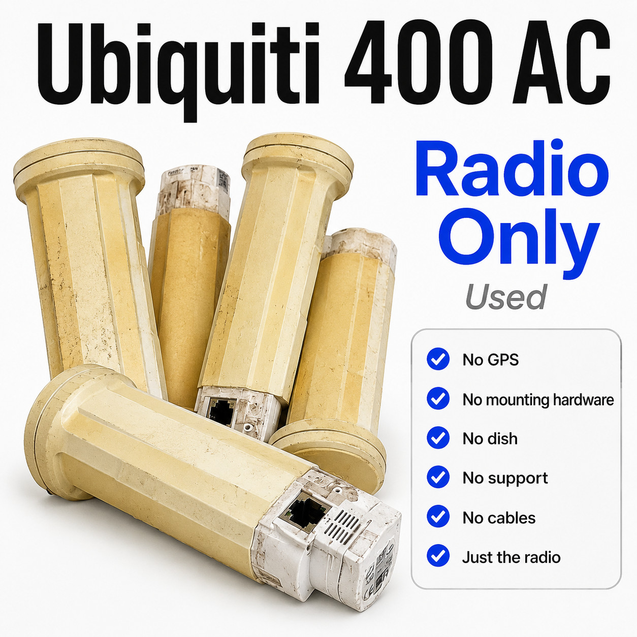 Lot of 5 Ubiquiti PBE-5AC-400 PowerBeam 5AC Radios Only Tested