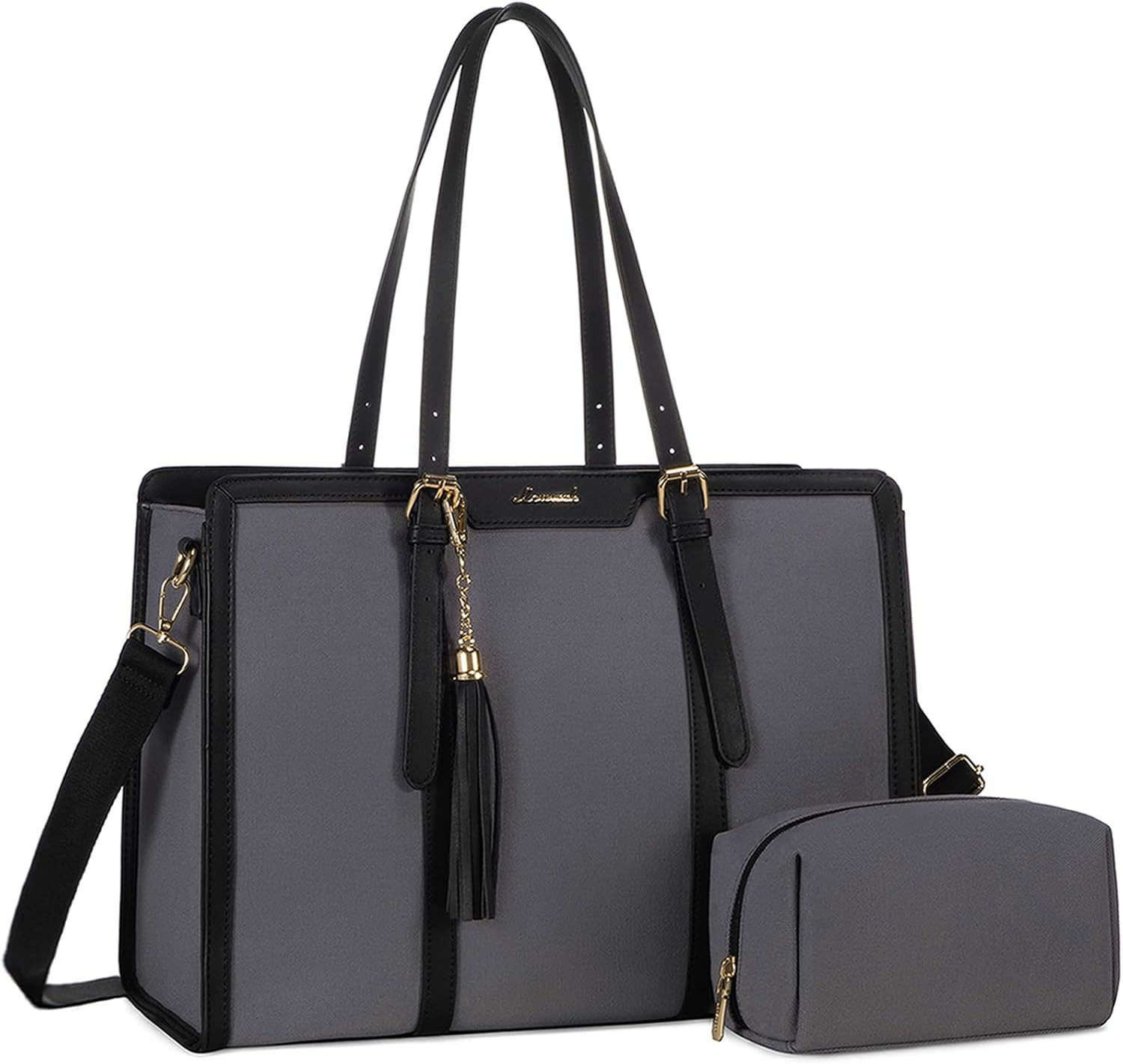 Laptop Bag for Women - 15.6" Lightweight Canvas Laptop Tote, Large Computer Bag