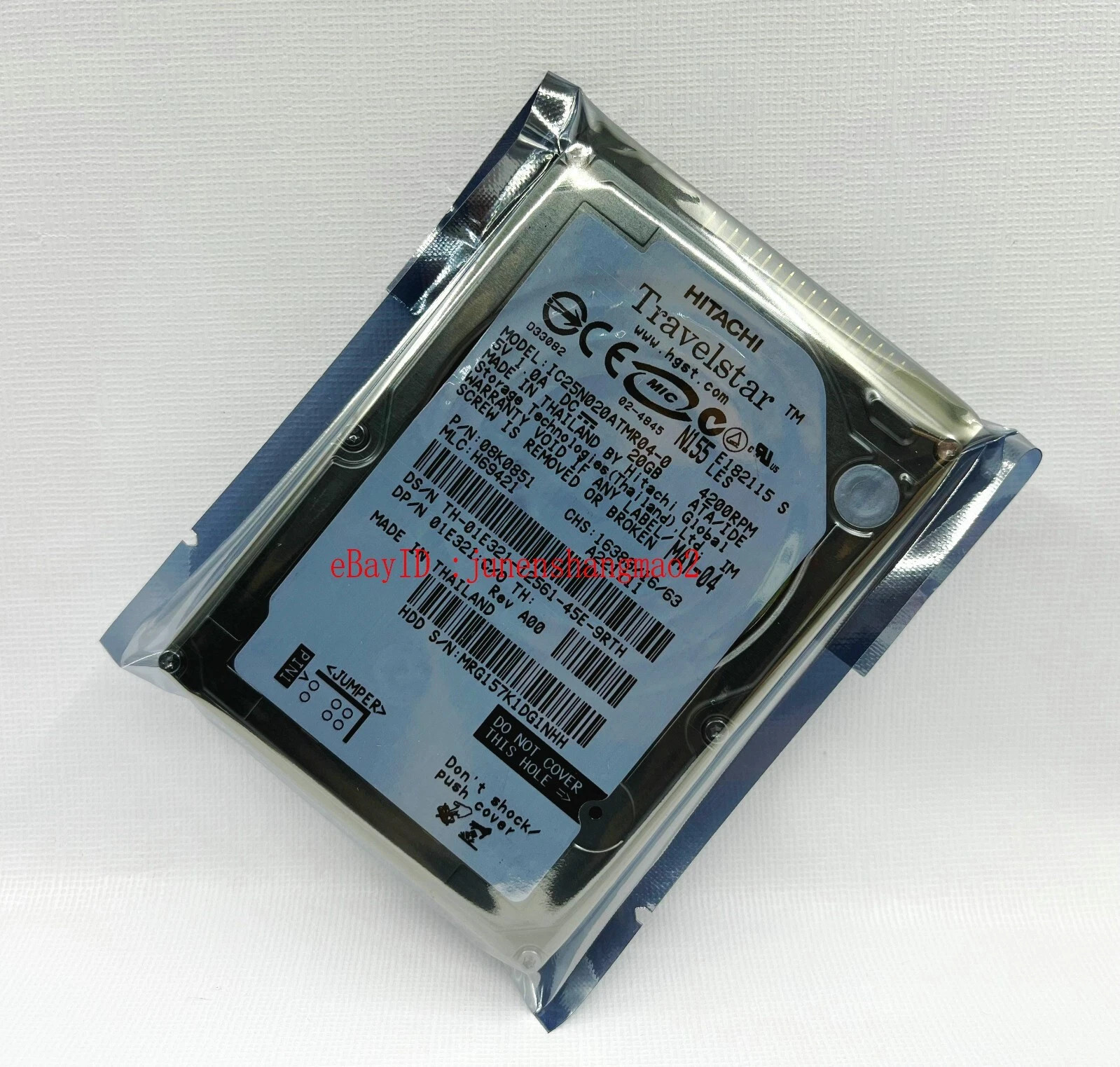 HITACHI 20GB 4200RPM IC25N020ATMR04-0 IDE 2.5-inch Notebook Hard Drive