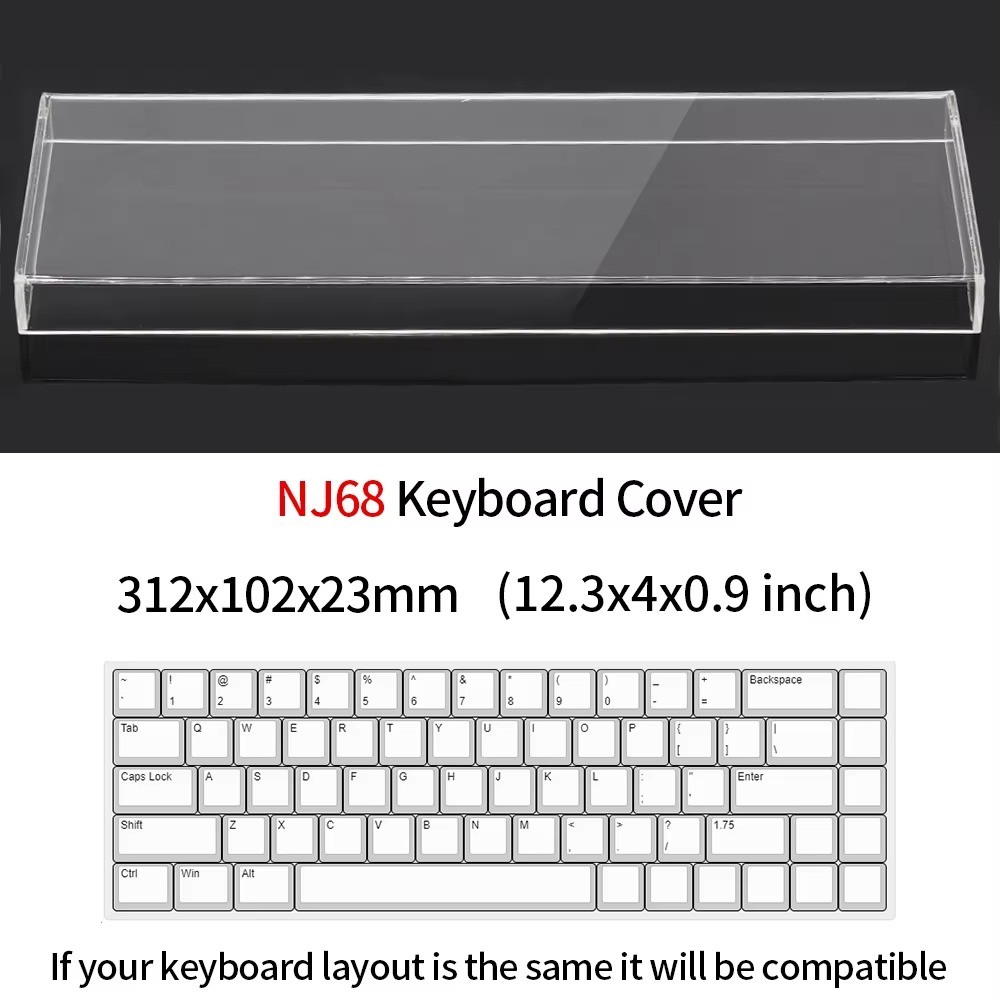 Acrylic Keyboard Dust Cover Clear Case 40% 60% 65% 75% Waterproof