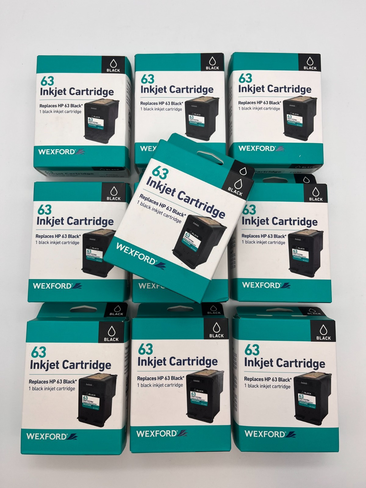 WEXFORD 63 INKJET CARTRIDGE REPLACES HP 63 BLACK INK *10 or 25* ALL SEALED