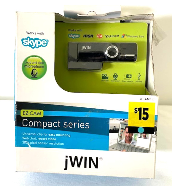 NEW - EZ-CAM BY jWIN Webcam w/ Microphone Camera For PC Laptop Desktop COMPACT