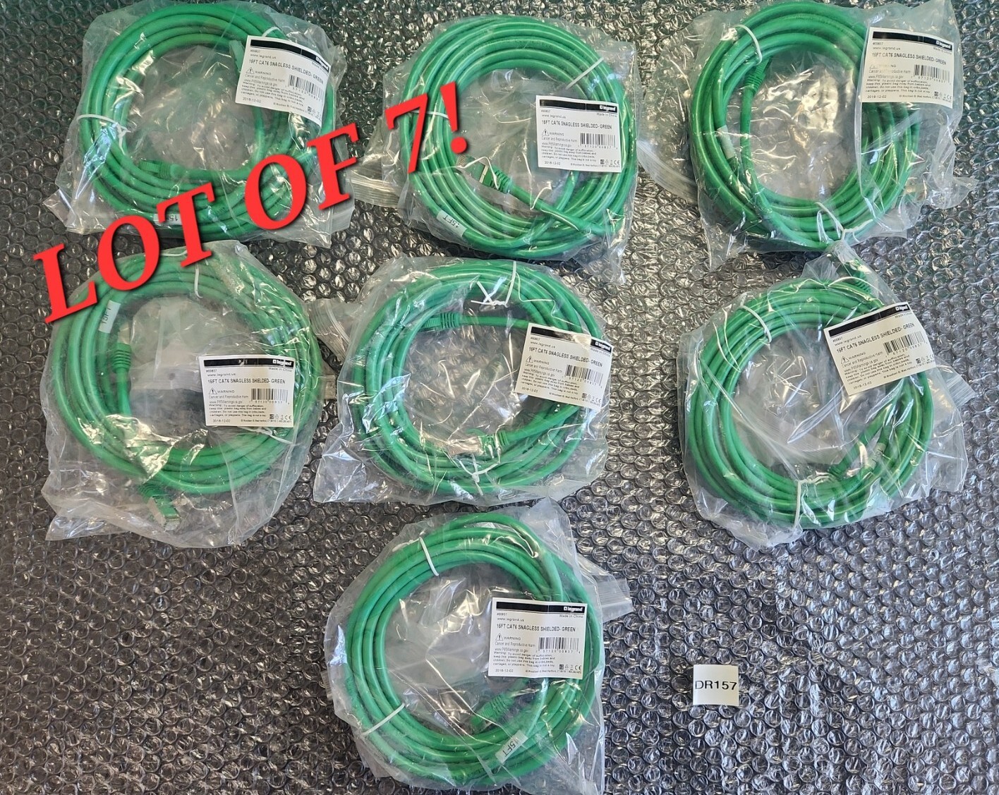 🆕️ *LOT OF 7* Legrand 00837 15ft CAT6 Snagless Shielded Cable ⚡️🇺🇸 SHIP