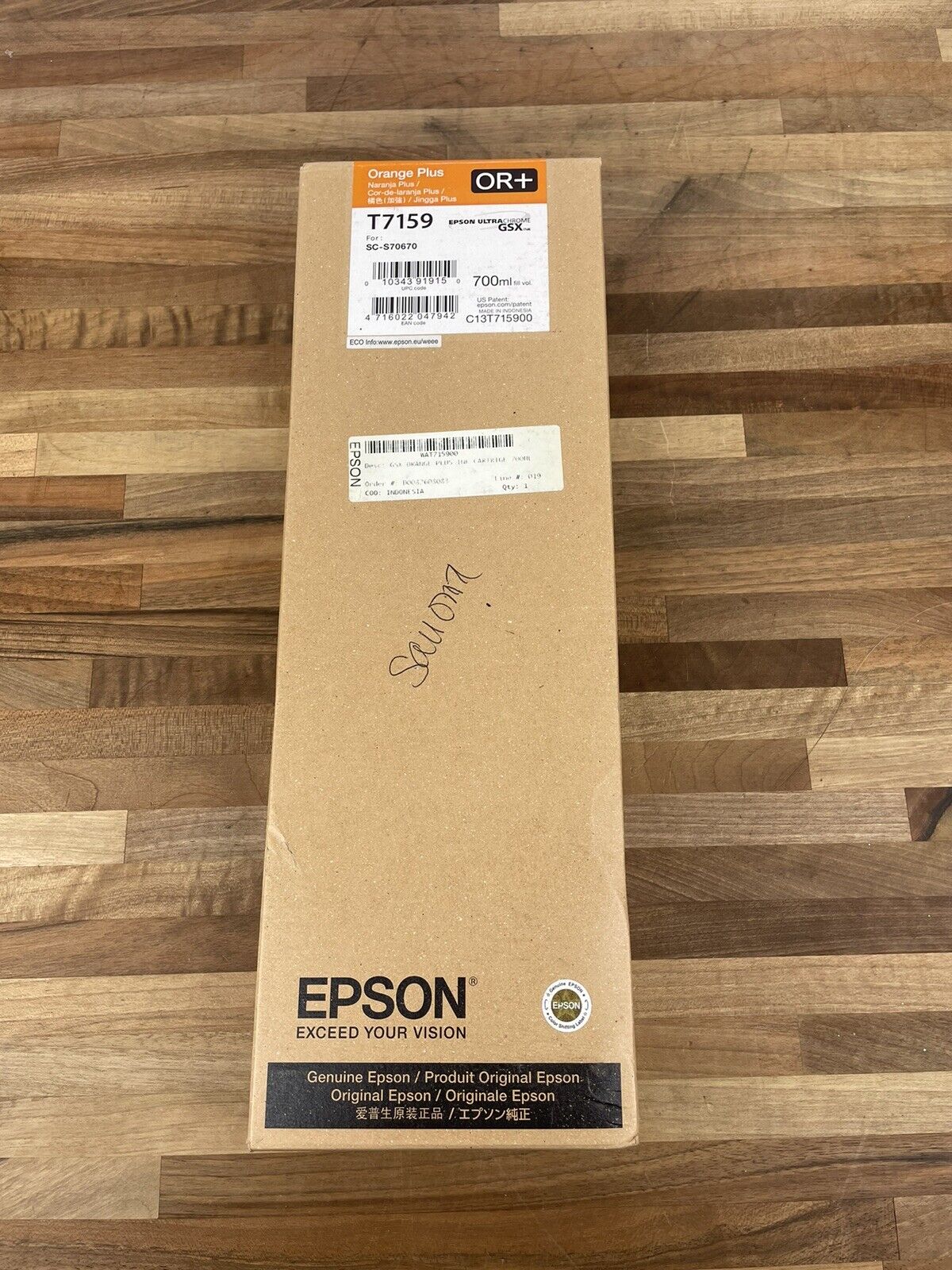 Expired Epson Ultra Chrome GSX Ink Orange Plus T7159 Genuine SC-S70670