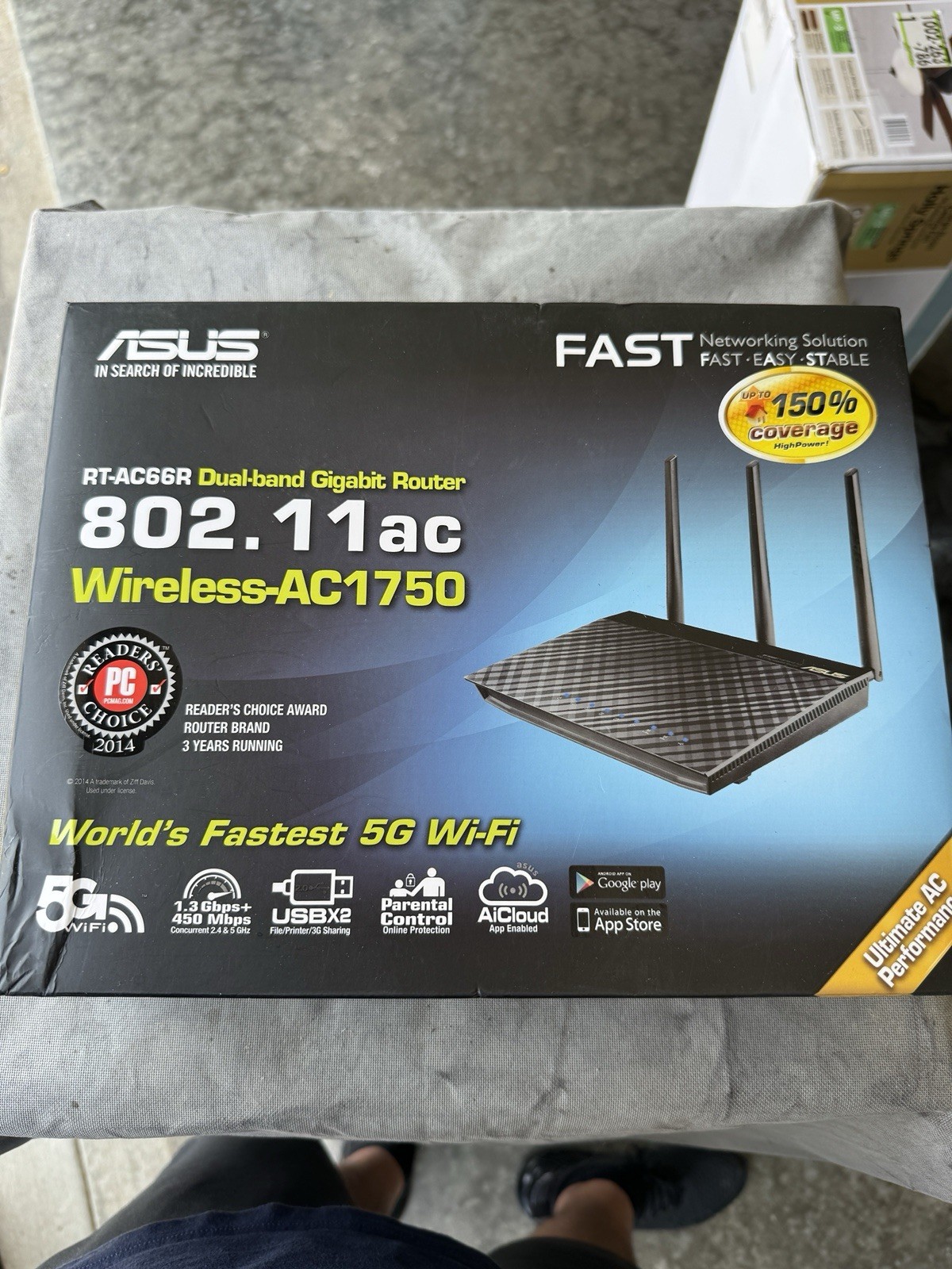 ASUS RT-AC66R 802.11ac Dual-Band Wireless AC1750 Gigabit 4-Port Router 5G 