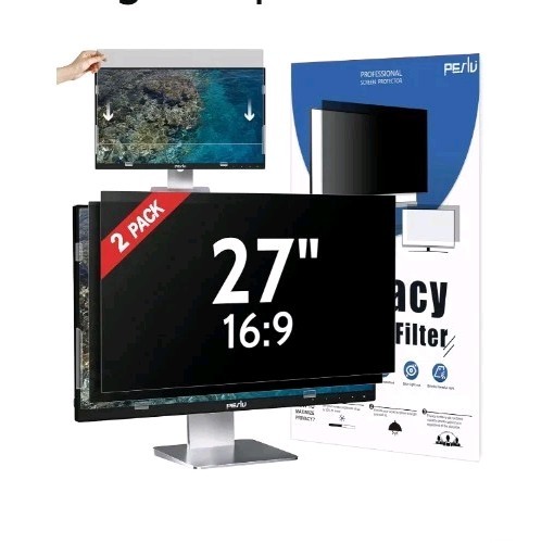 Peslv [2-Pack] 27 Inch Privacy Screen for Computer Monitor 16:9 Aspect Ratio