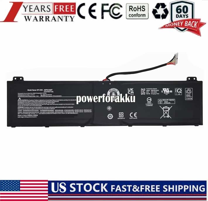 Replace battery for Acer Nitro 5 AN517-55-523H AN517-55-53ZU AP21A8T AP21A7T US