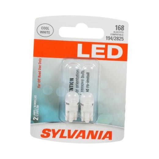 168 T10 W5W LED Mini Bulb, White, 2-Pack, Interior Lighting