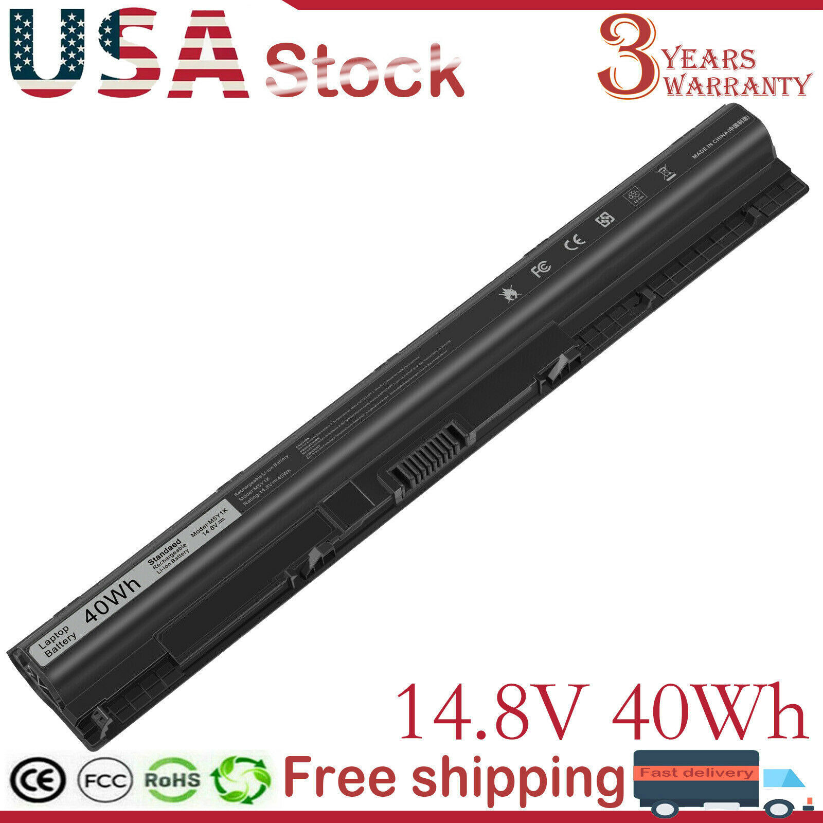 M5Y1K Battery For DELL Inspiron 3551 3451 3567 5558 5758 14 15 3000 Series 40Wh