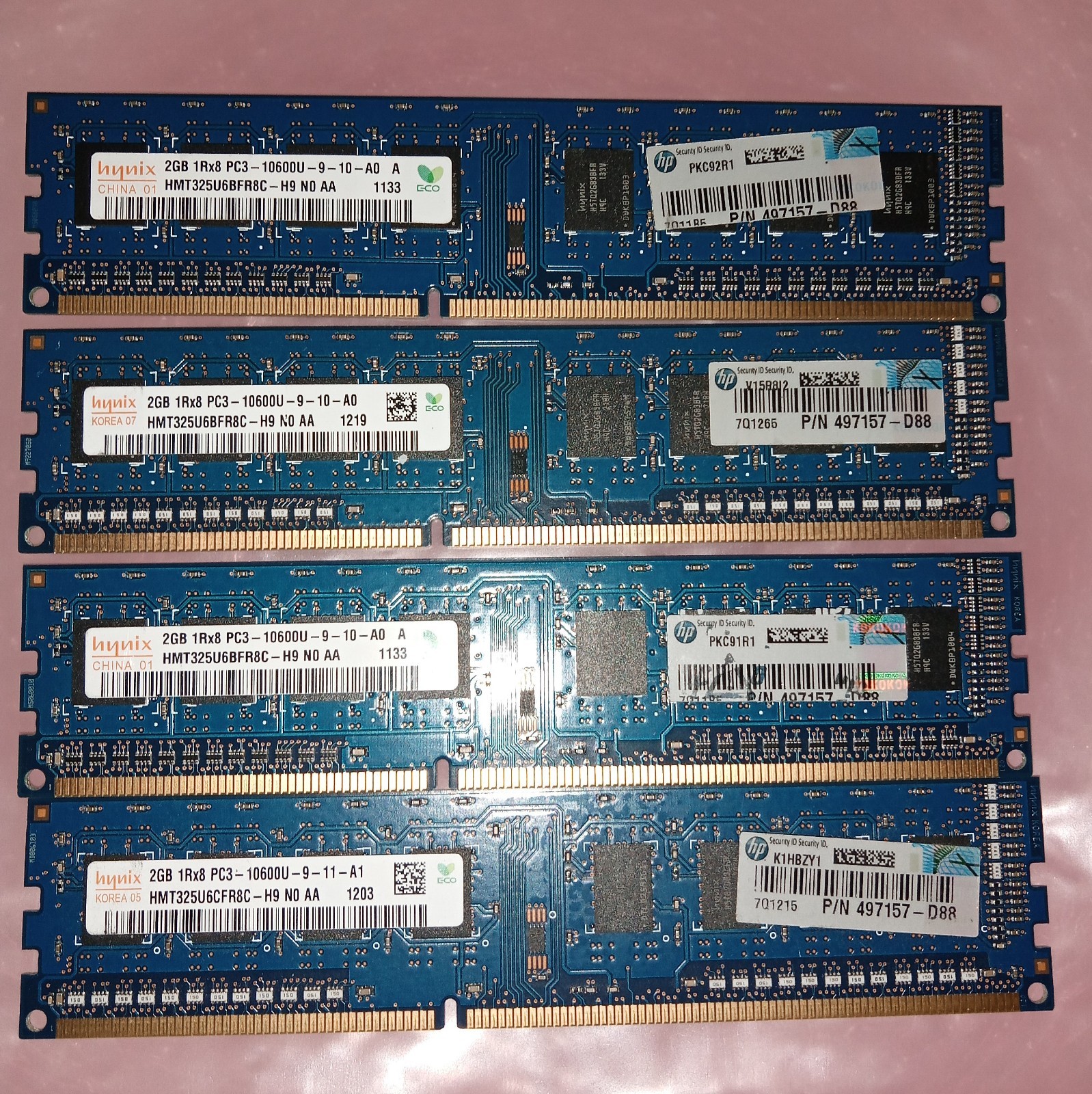 Hynix 8GB (4x2GB) Desktop RAM 1Rx8 PC3-10600U-H9-N0-AA