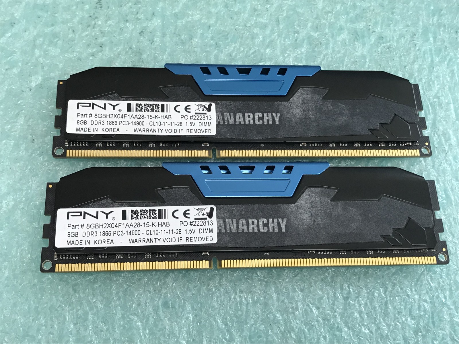 PNY Anarchy 16GB(2 x 8GB) 8GBH2X04F1AA28-15-K-HAB PC3-14900 DDR3 DIMM RAM R957A