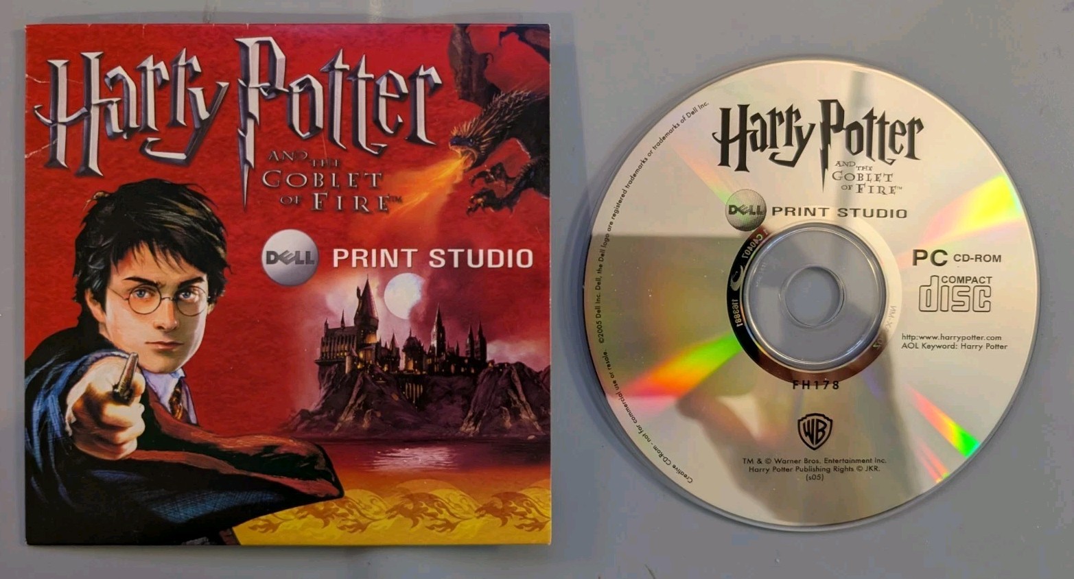 Harry Potter Goblet of Fire Dell Print Studio PC CD-ROM Disc & Sleeve 2005 Promo