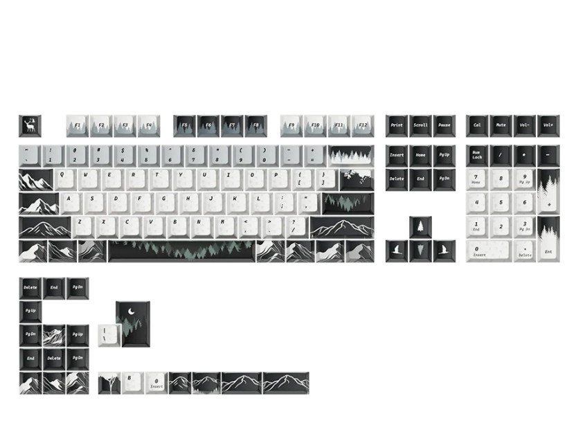 PIIFOX Silence Cherry Profile Keycap Set