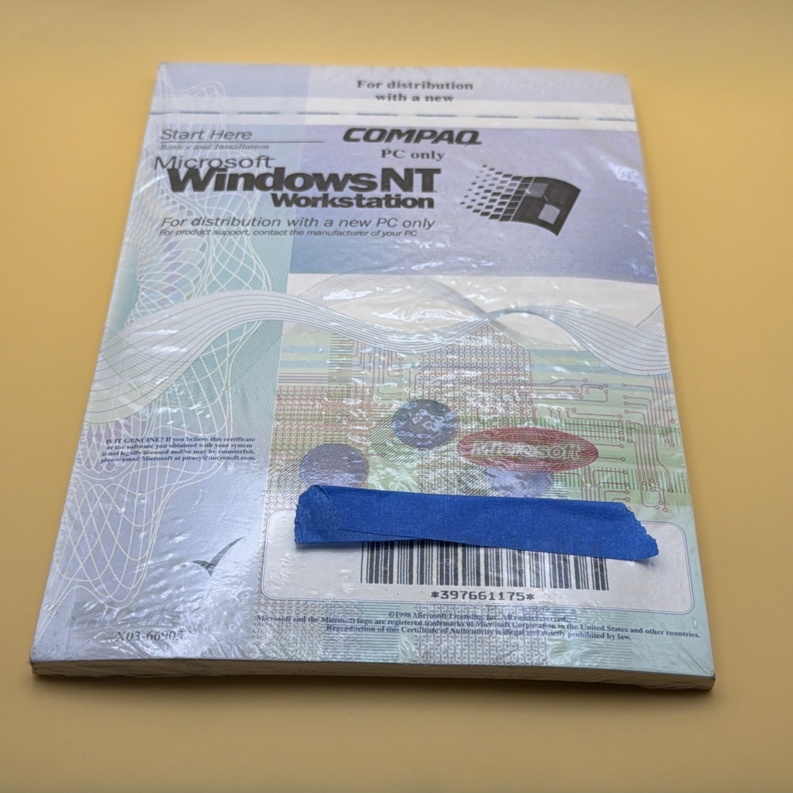 Sealed Microsoft Windows NT Workstation 4.0 OEM Compaq NOS Vintage Software PC