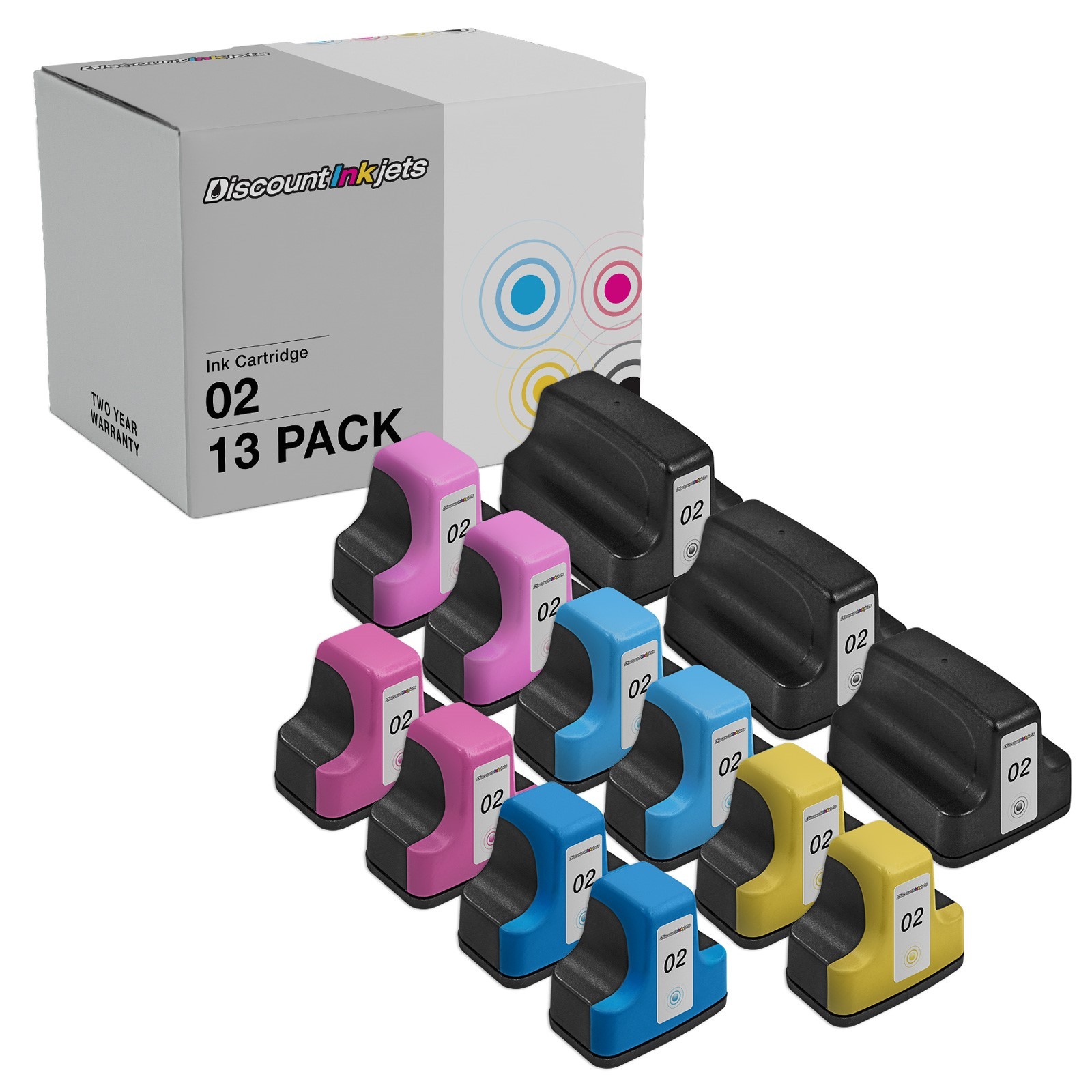 13PK Ink Set for HP 02 HP02 BLACK COLOR PhotoSmart 3310xi 3110 D7460 D7245 C5185
