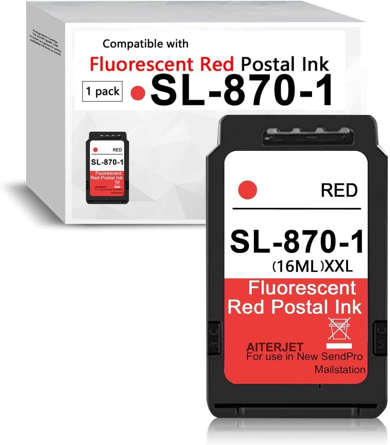 AITERJET High Capacity SL-870-1 XXL Red Ink Fluorescent XL, 
