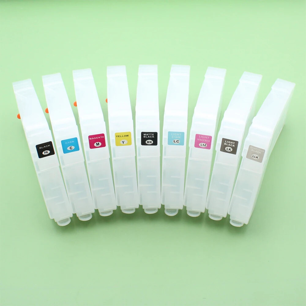 9 Colors Refillable Ink Cartridges with auto reset chip for eps 3800C 3885 3850 