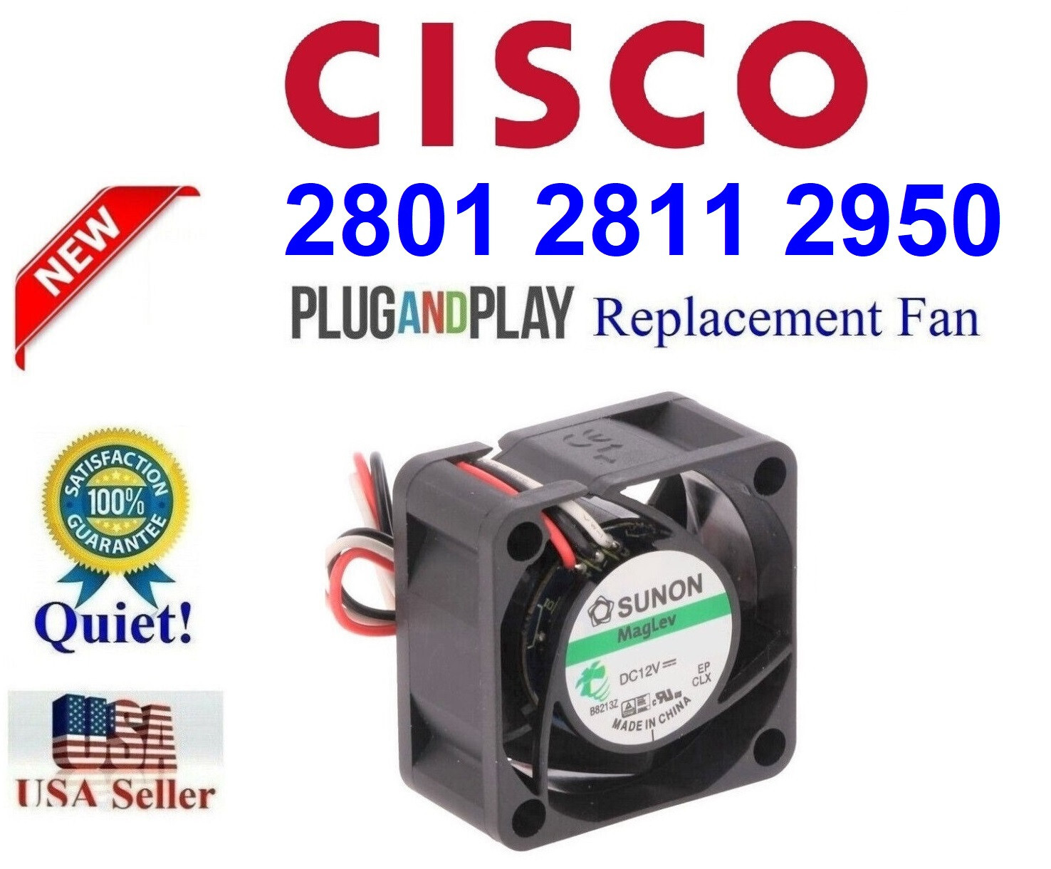 1x Quiet Cisco 2801 2811 2950 Switch Replacement fan, field replacement units