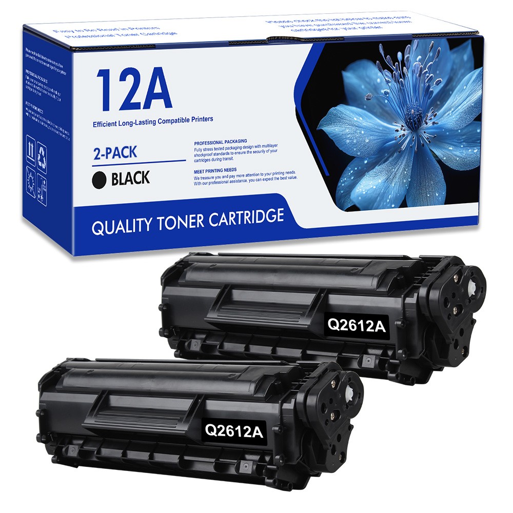 2 PACK Q2612A For HP 12A Toner Cartridge LaserJet 1020 1018 1010 1012 3050 3020