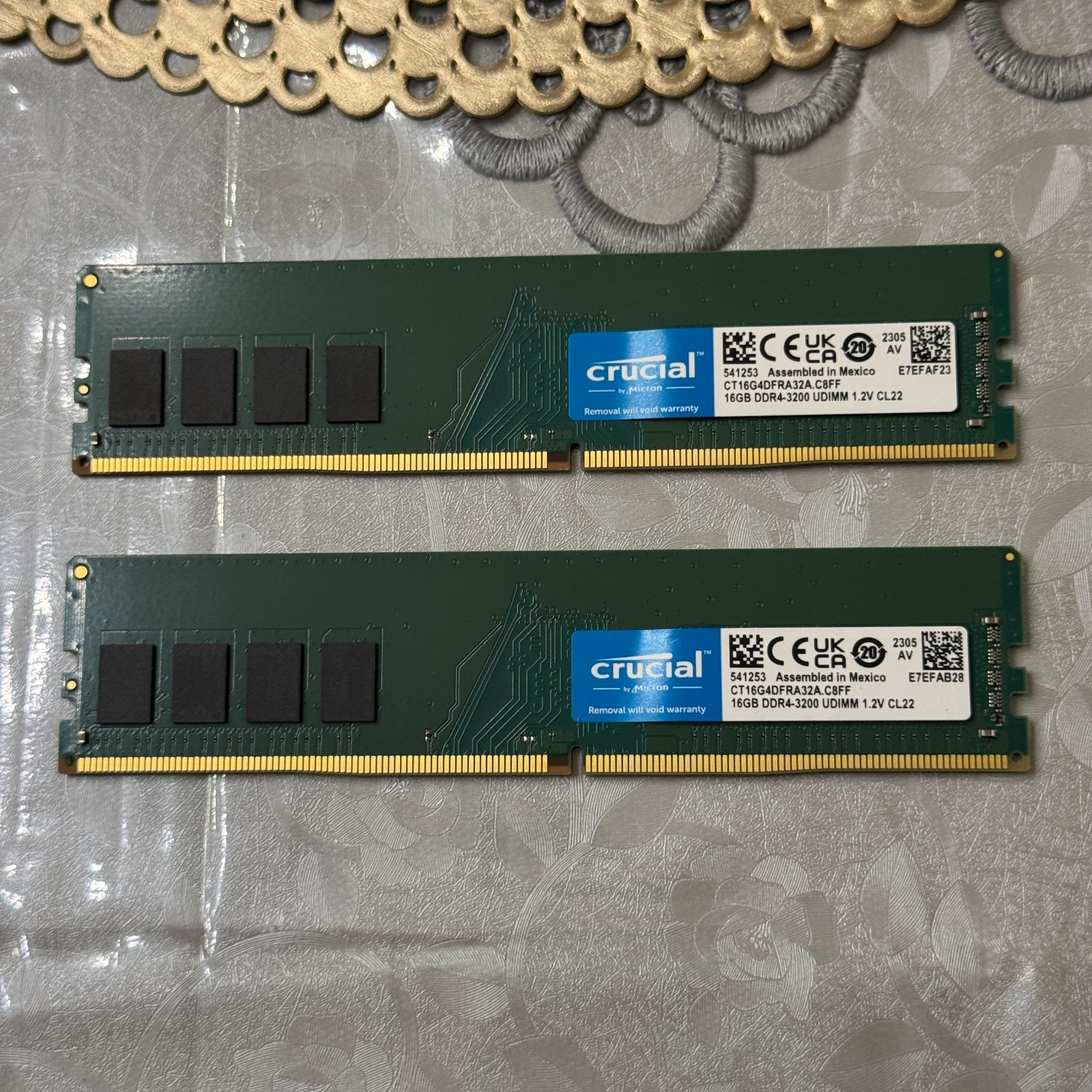 Crucial RAM 32GB Kit (2x16GB) DDR4 3200MHz CL22 Desktop Memory CT2K16G4DFRA32A