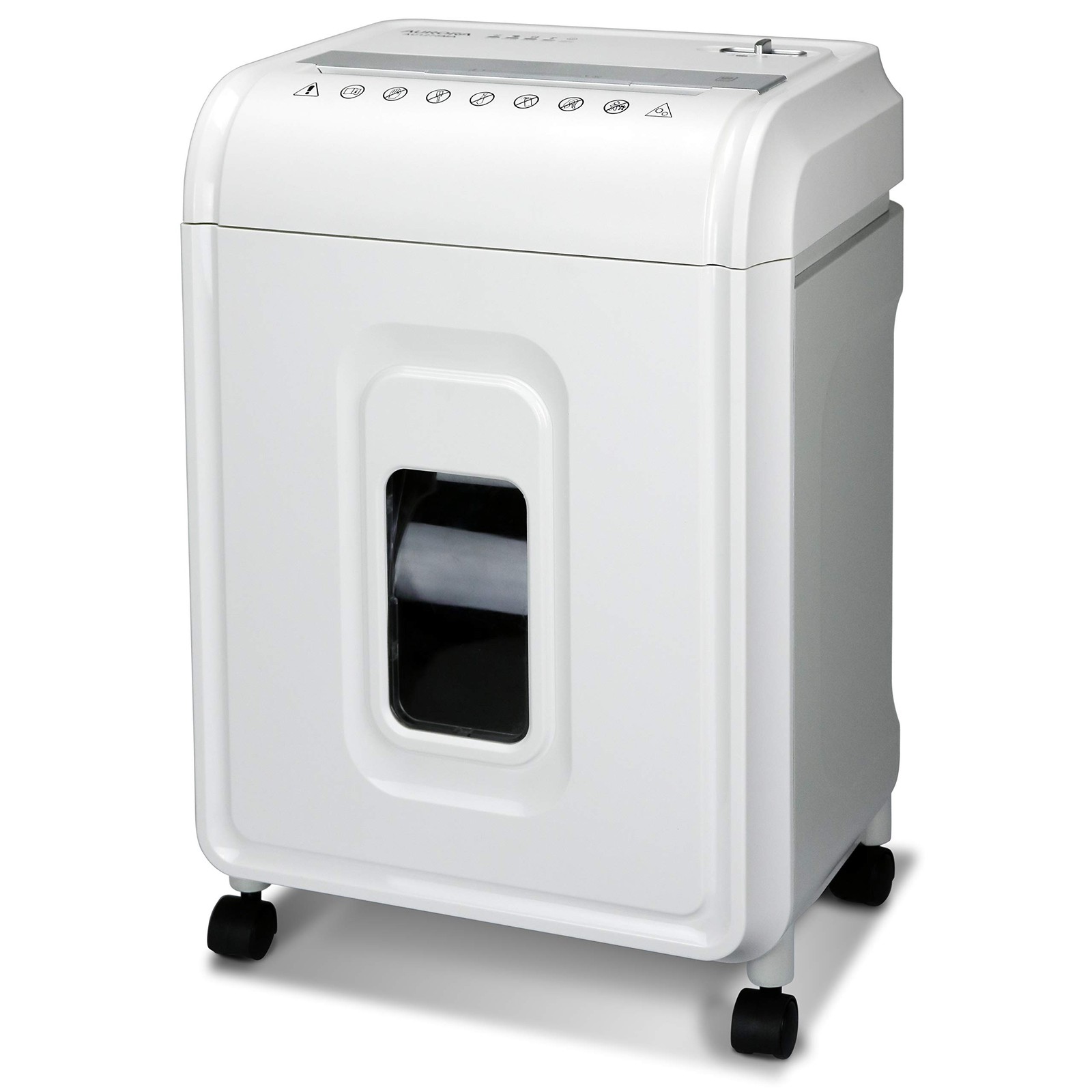 Paper Shredder 12 Sheet Micro Cut 60Min Run Time White Gray AU1275MA Aurora Card