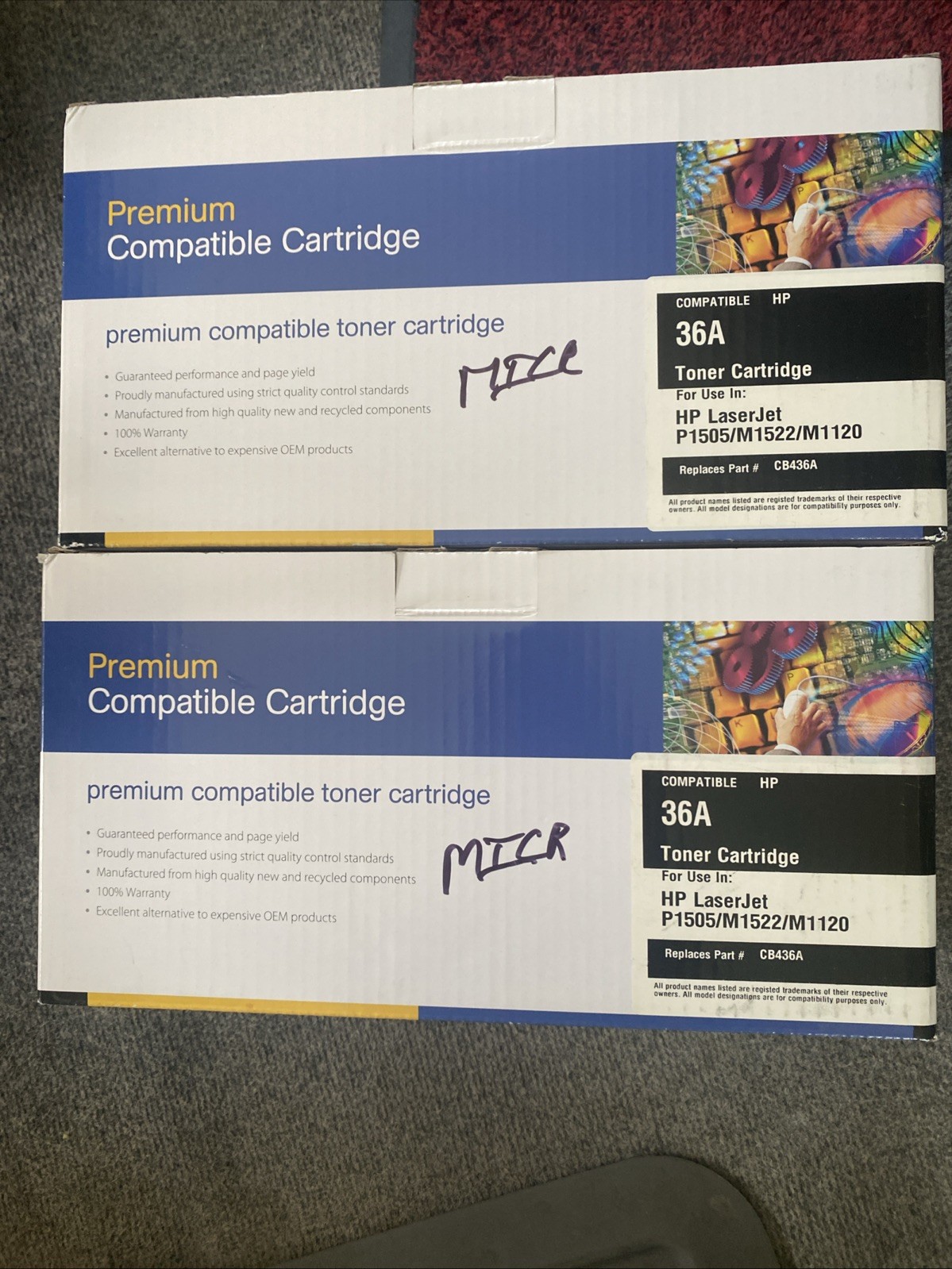 2 New HP 36A Toner Cartridge - Dual Pack Black