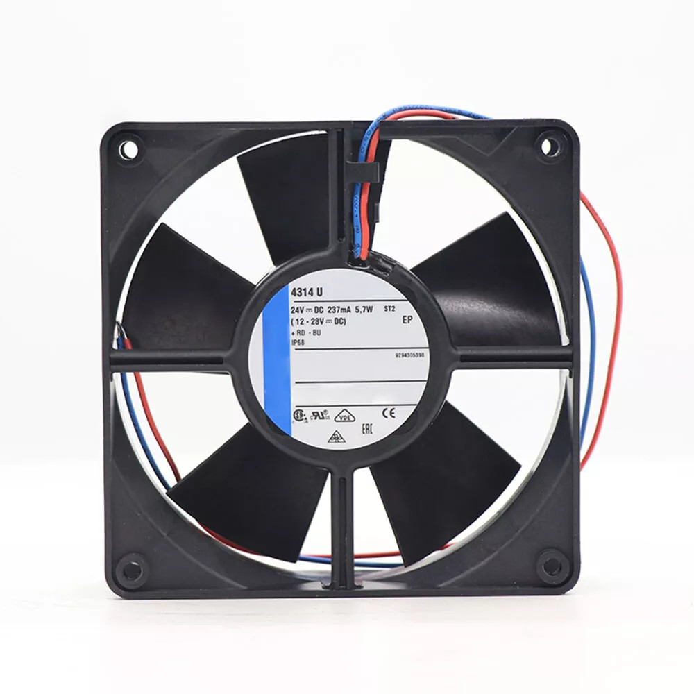 Ebmpapst 4314U Axial Fan DC 24V 5.7W 120*120*32MM 2wire 2800RPM IP68 Cooling Fan