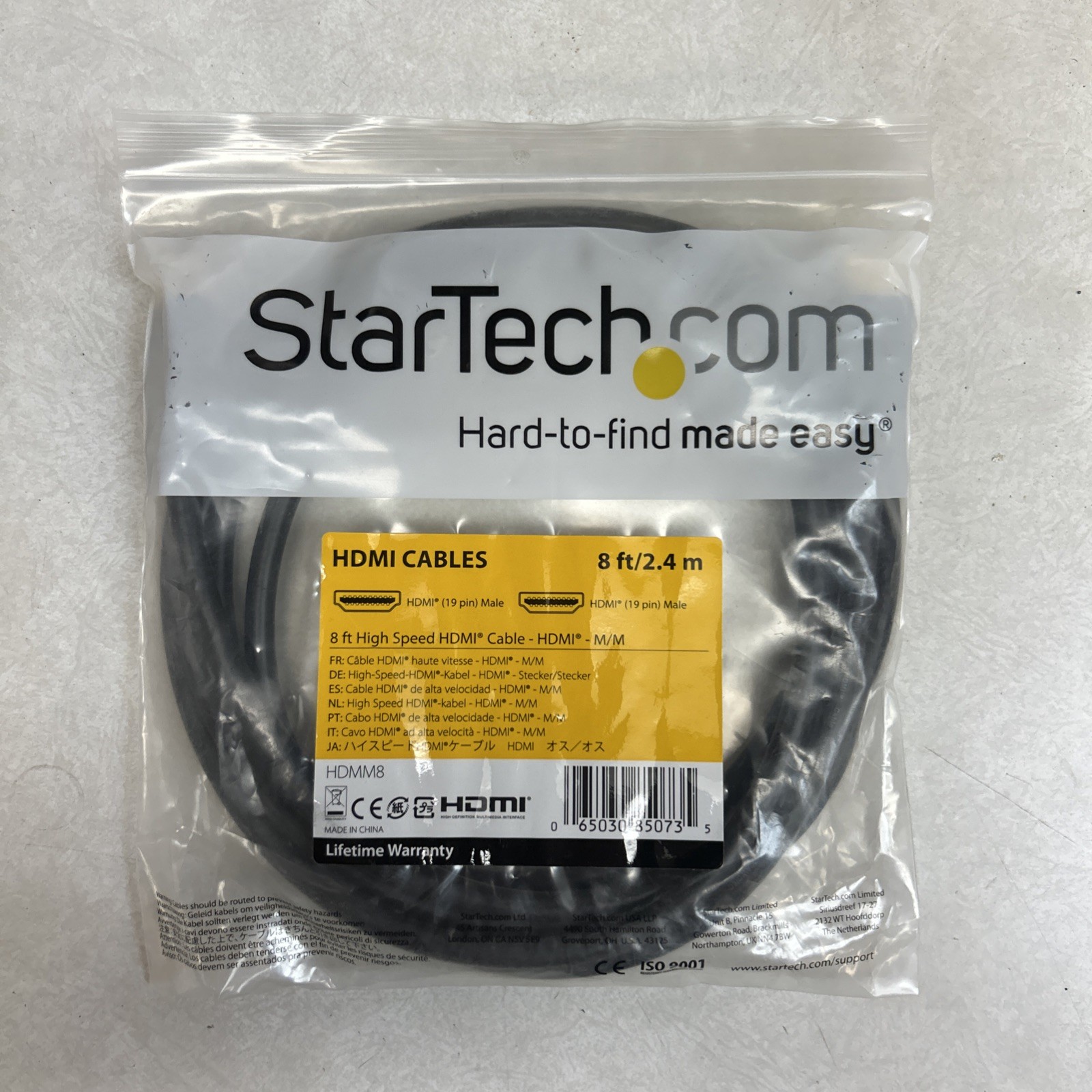 Startech HDMI Cable - HDMI to HDMI | Male 2 Male | 8Feet/12.4m | HDMM6 | NEW