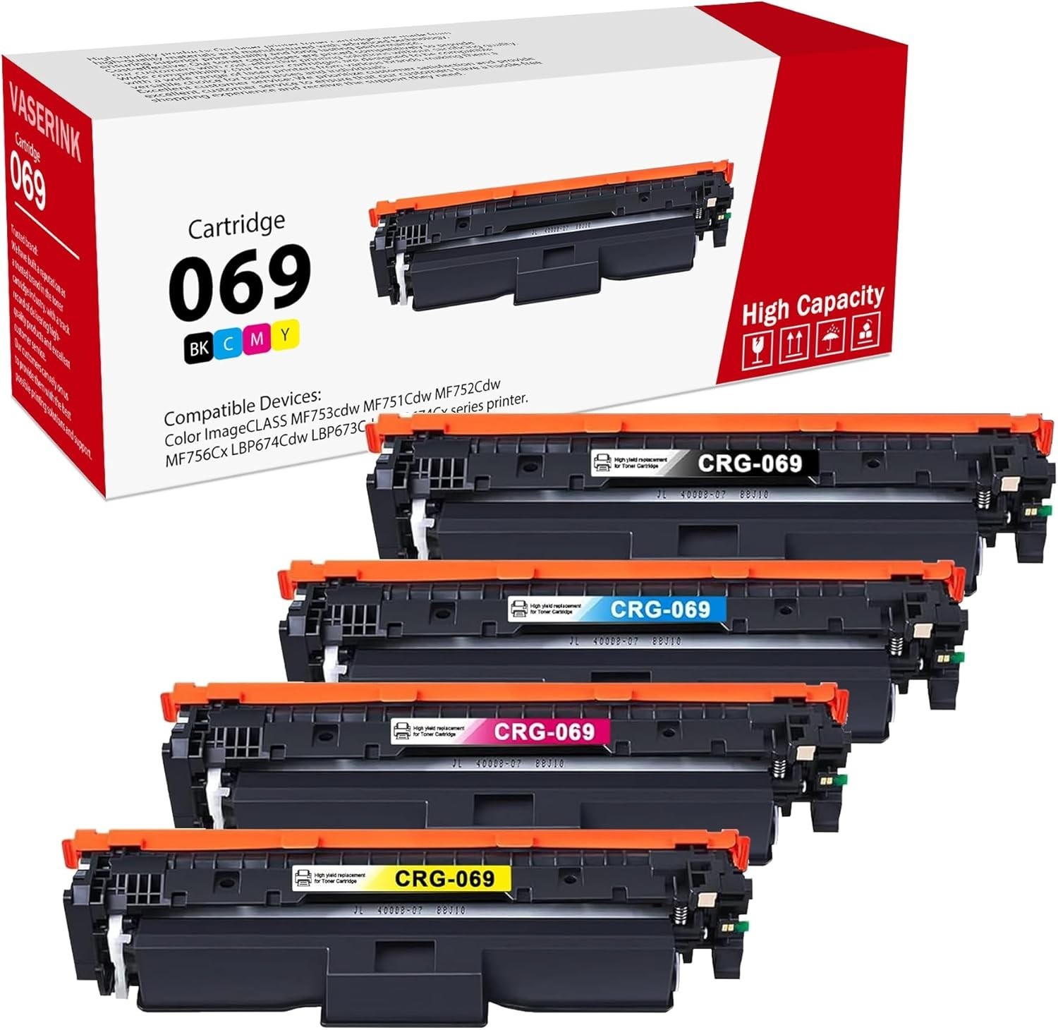 Vaserink 069 069H Toner Cartridge 4 Pack (BK,C,M,Y) MF753Cdw 069 Toner Cartridge