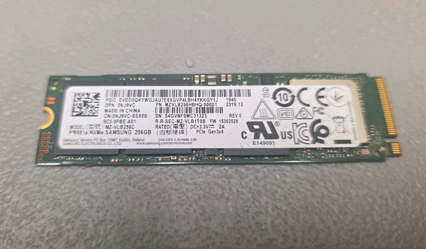 Samsung PM981a 256GB SSD M.2 MZ-VLB256B Solid State Drive