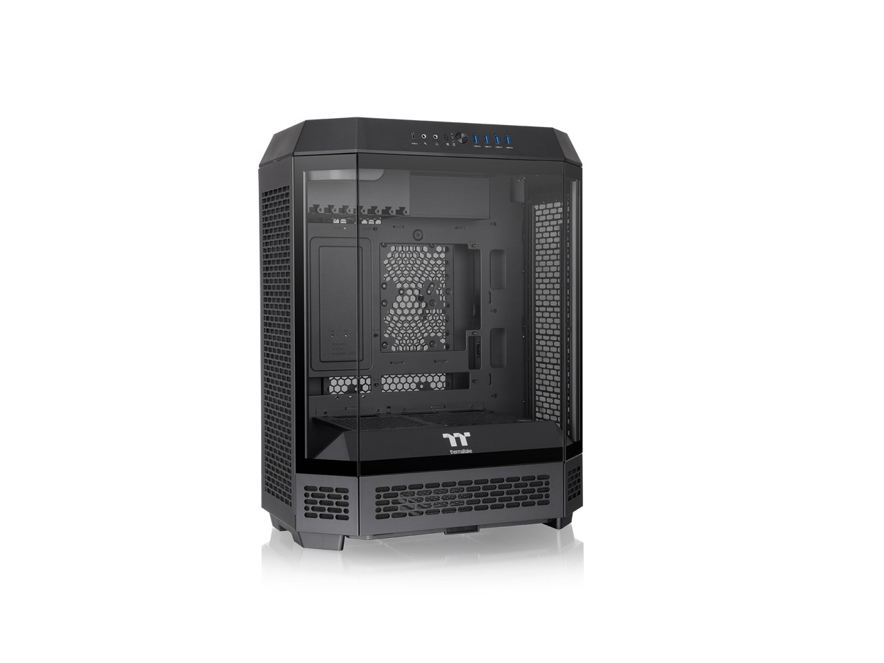 Thermaltake Tower 600 Black Mid-Tower ATX Case; 3 Tempered Glass Panels;