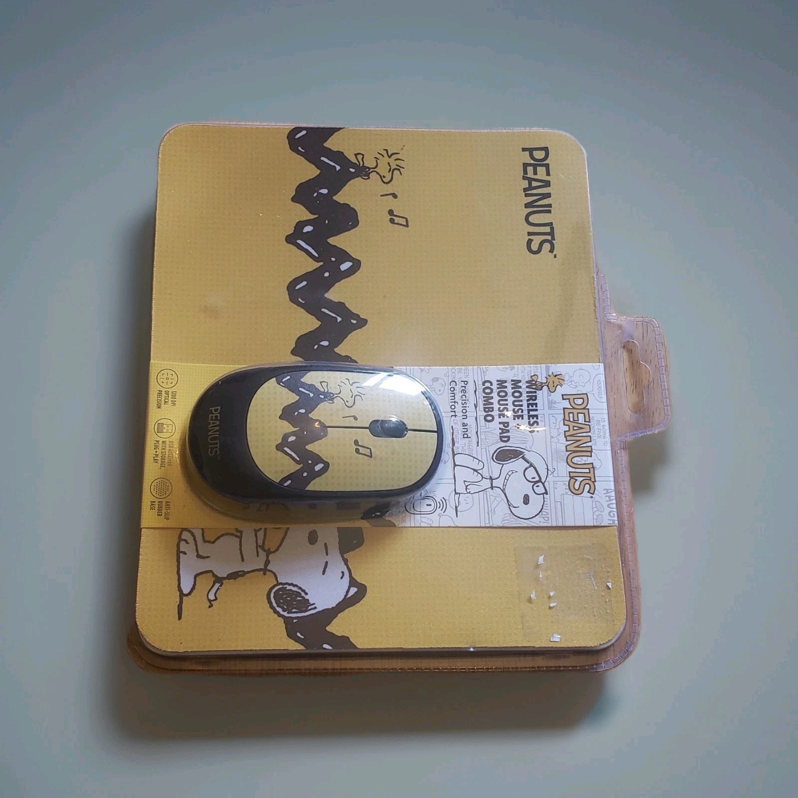 Peanuts Snoopy Woodstock Wireless Mouse & Mouse Pad Combo Set New 