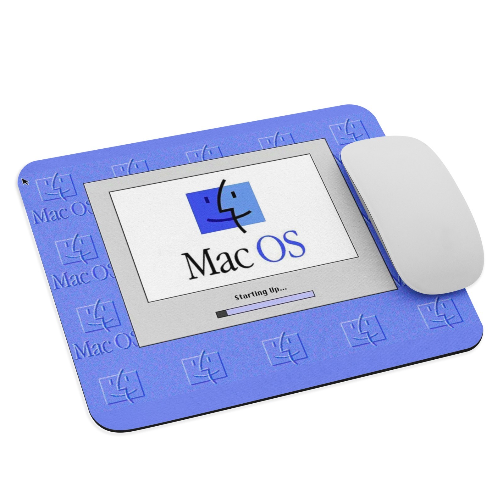 Vintage Retro Mac OS Logo Mouse Pad - Classic Finder Icon 9.5" x 7.75".