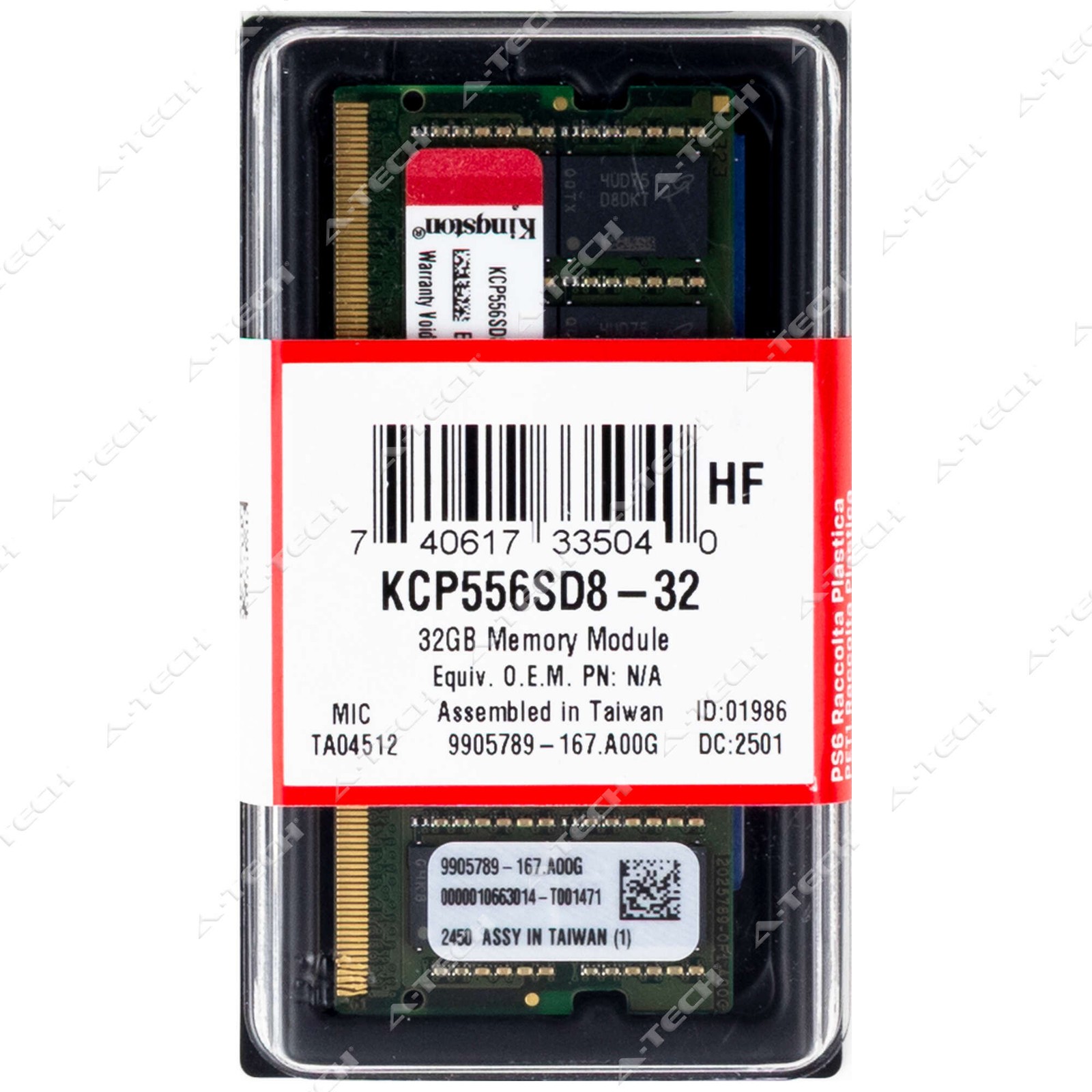 Kingston 32GB DDR5-5600 SODIMM Factory Sealed Laptop Memory RAM (KCP556SD8-32)