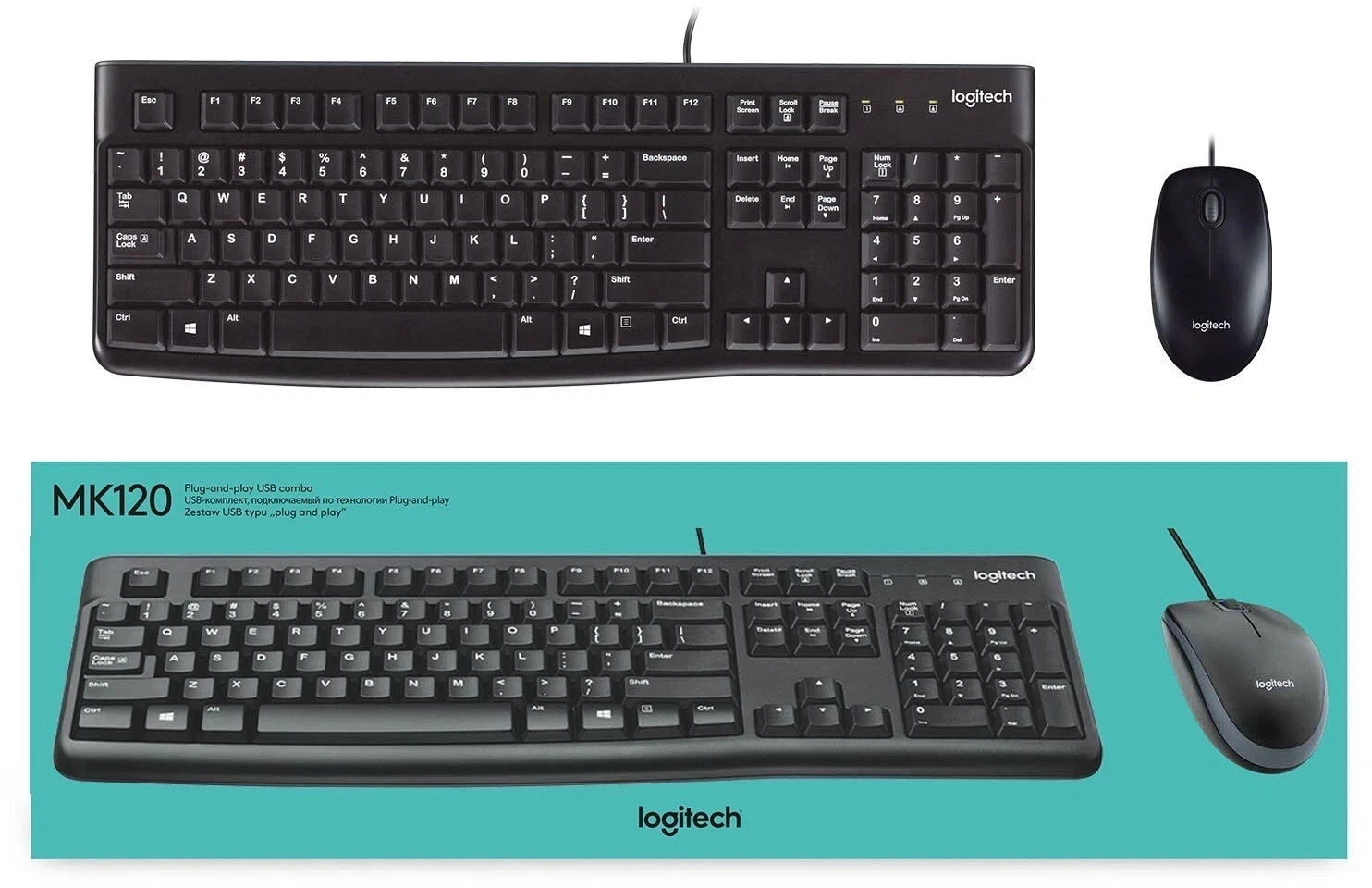 Logitech MK120 Wired Keyboard and Mouse Combo