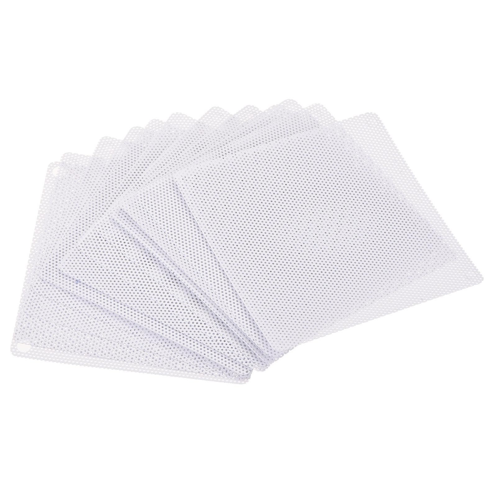 12pcs 80mm Computer Fan Filter Grills PVC Mesh Dustproof Case Cover White