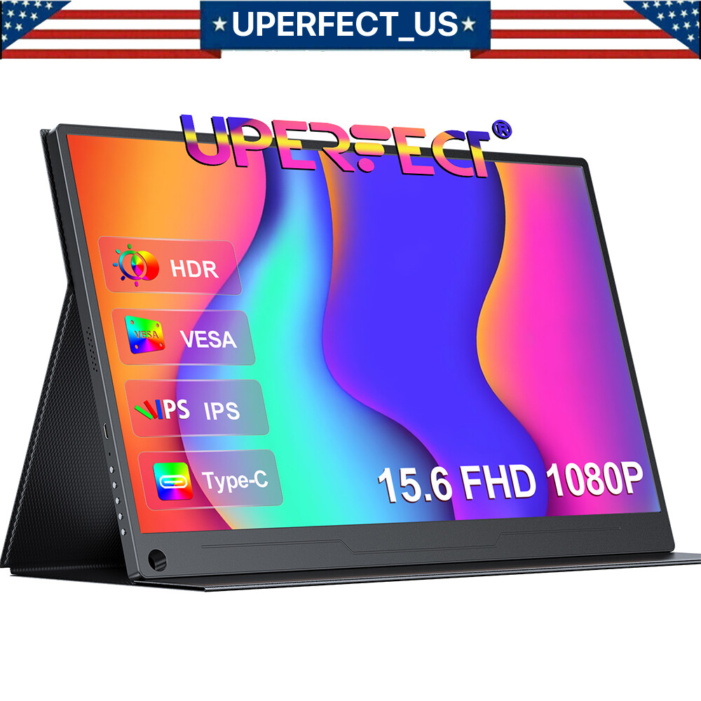 UPERFECT 15.6" 60HZ 1920*1080 HDR IPS Portable Monitor Fr HDMI Input Laptop Used