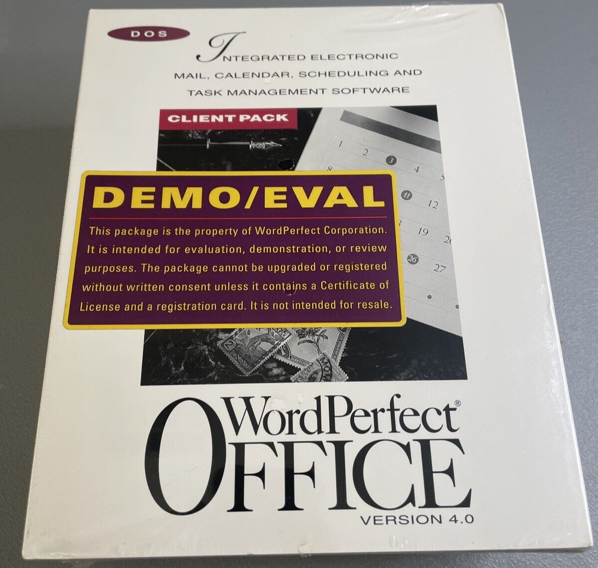 WordPerfect Version 4.0 Word Processor Software Vintage DOS with DEMO NOS BIGBOX