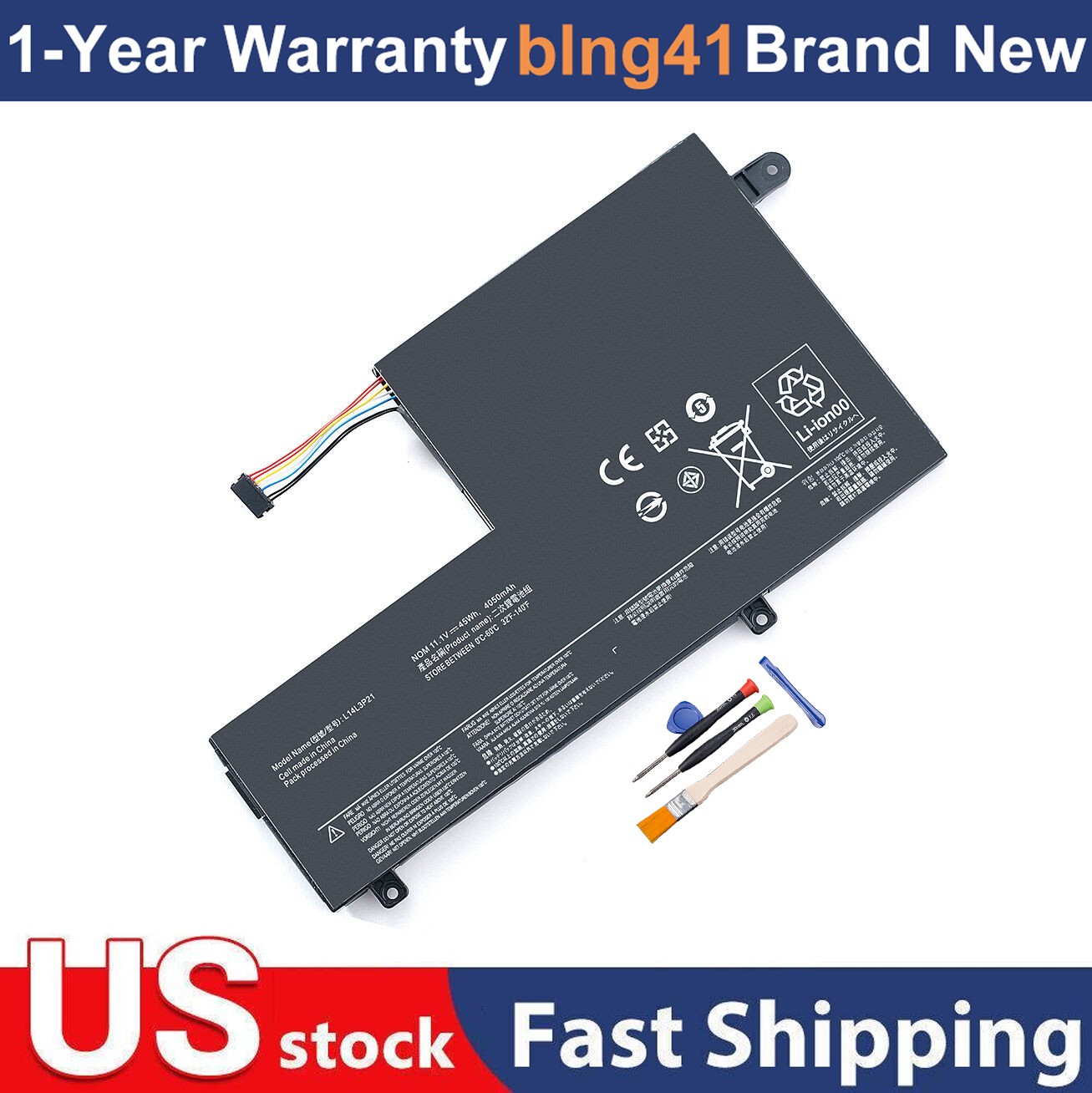 L14M3P21 L14L3P21 Battery For Lenovo Ideapad 510S Yoga 500-15ISK 500-14IBD 15IBD