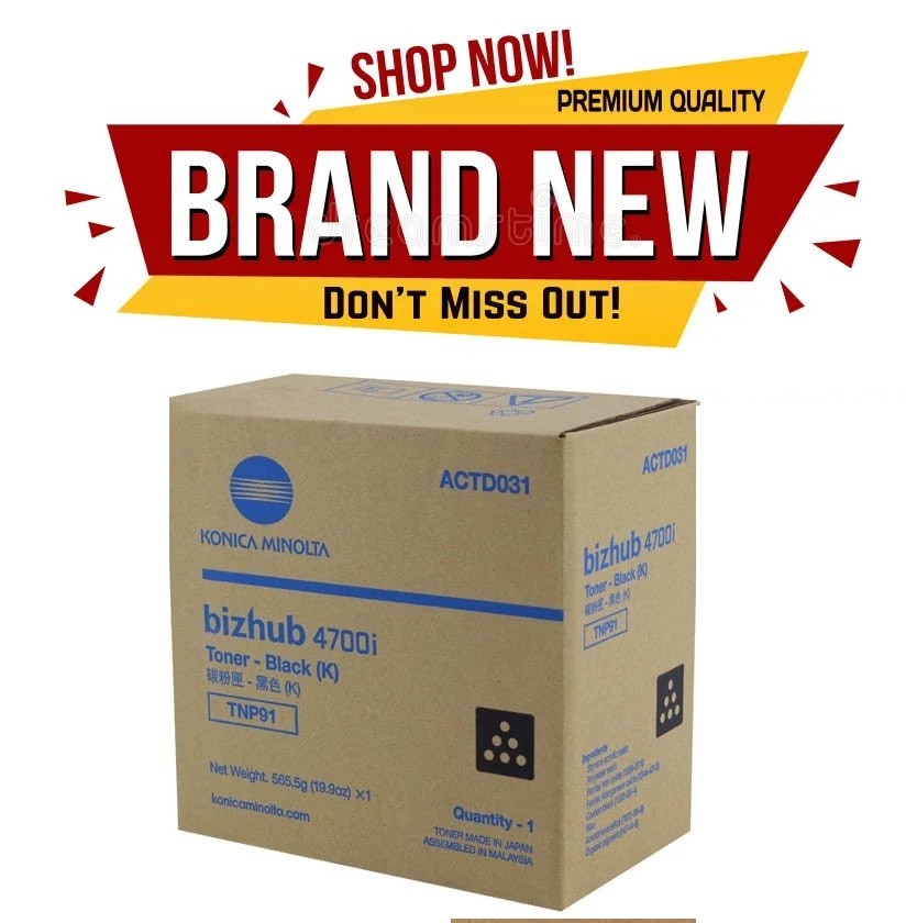 OEM Konica Minolta TNP91 (ACTD031) Toner Cartridge, Black, 20K Yield
