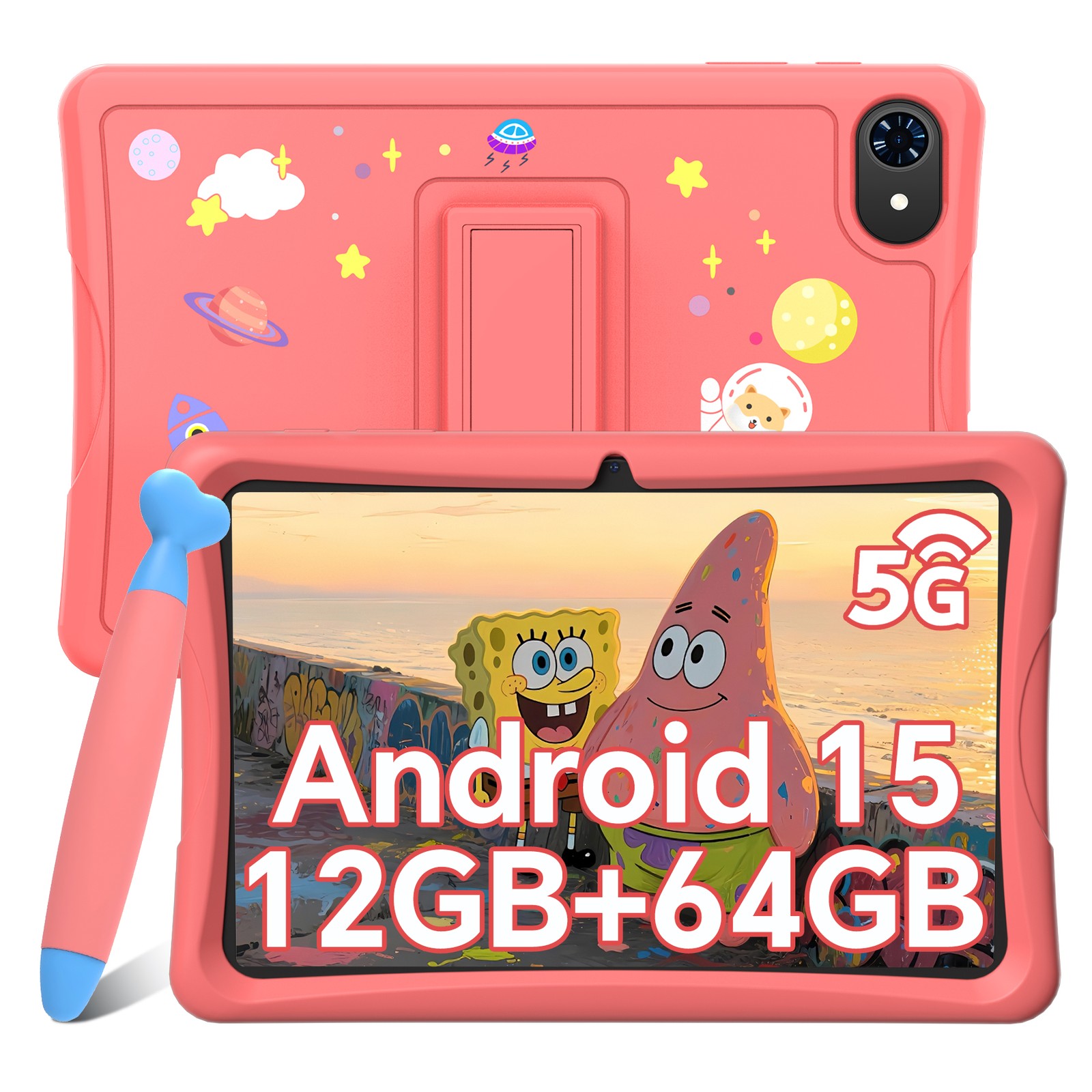 TABWEE K10 10.1" FHD Tablet Android 15 12GB+64GB WiFi GPS 5000mAh With Stylus
